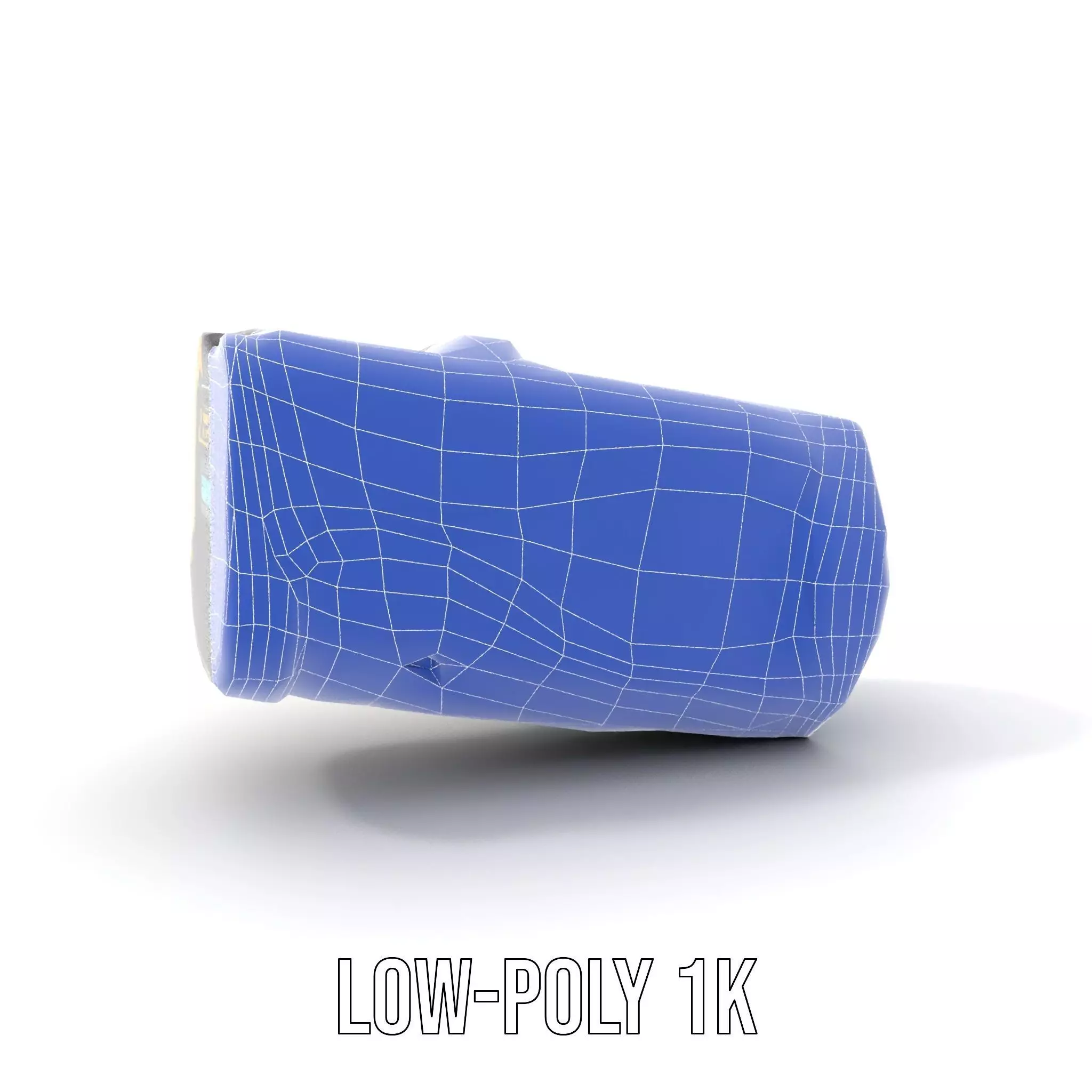 Yellow Handheld Flashlight Model Pack with Blue Lens Low-poly 3D model_29