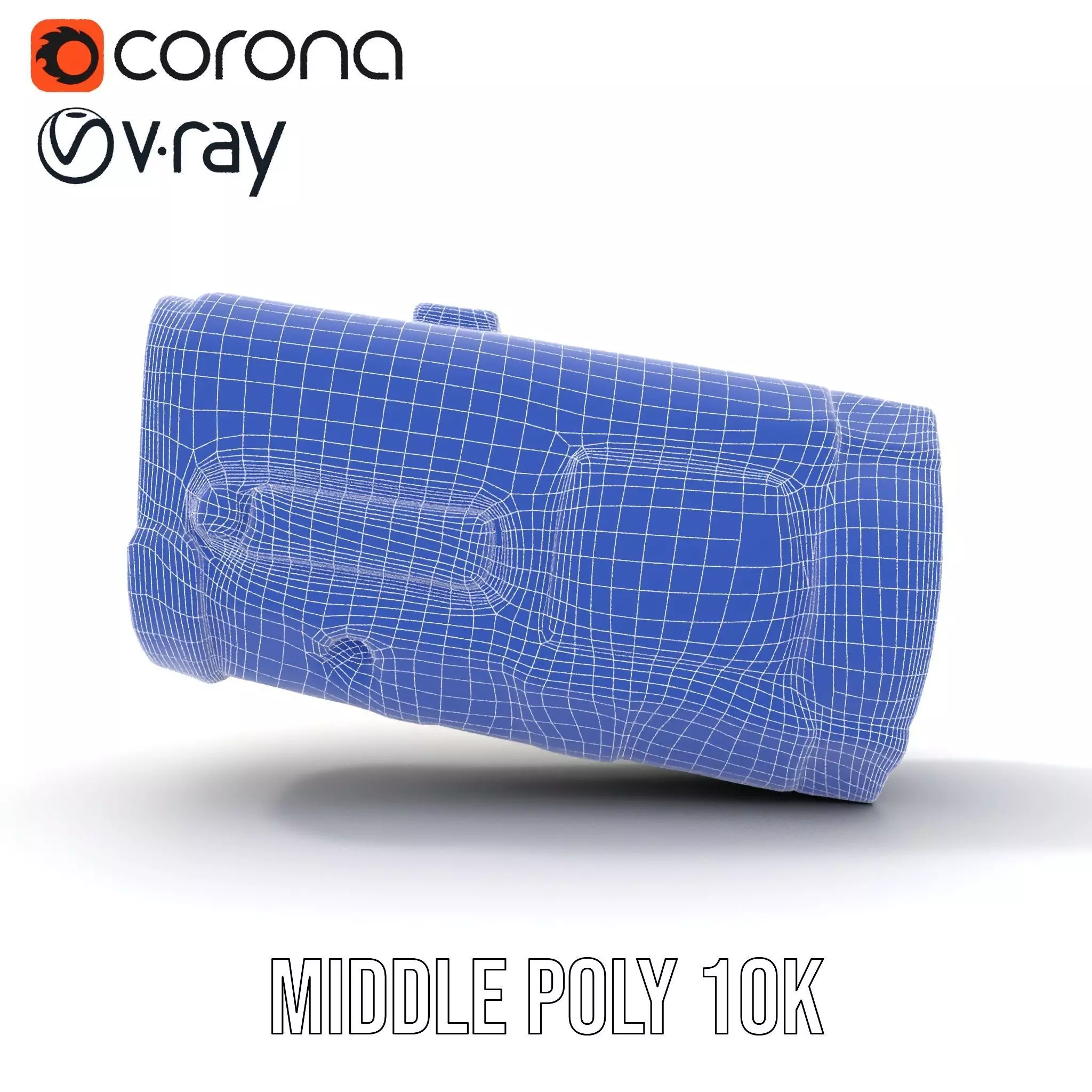 Yellow Handheld Flashlight Model Pack with Blue Lens Low-poly 3D model_28