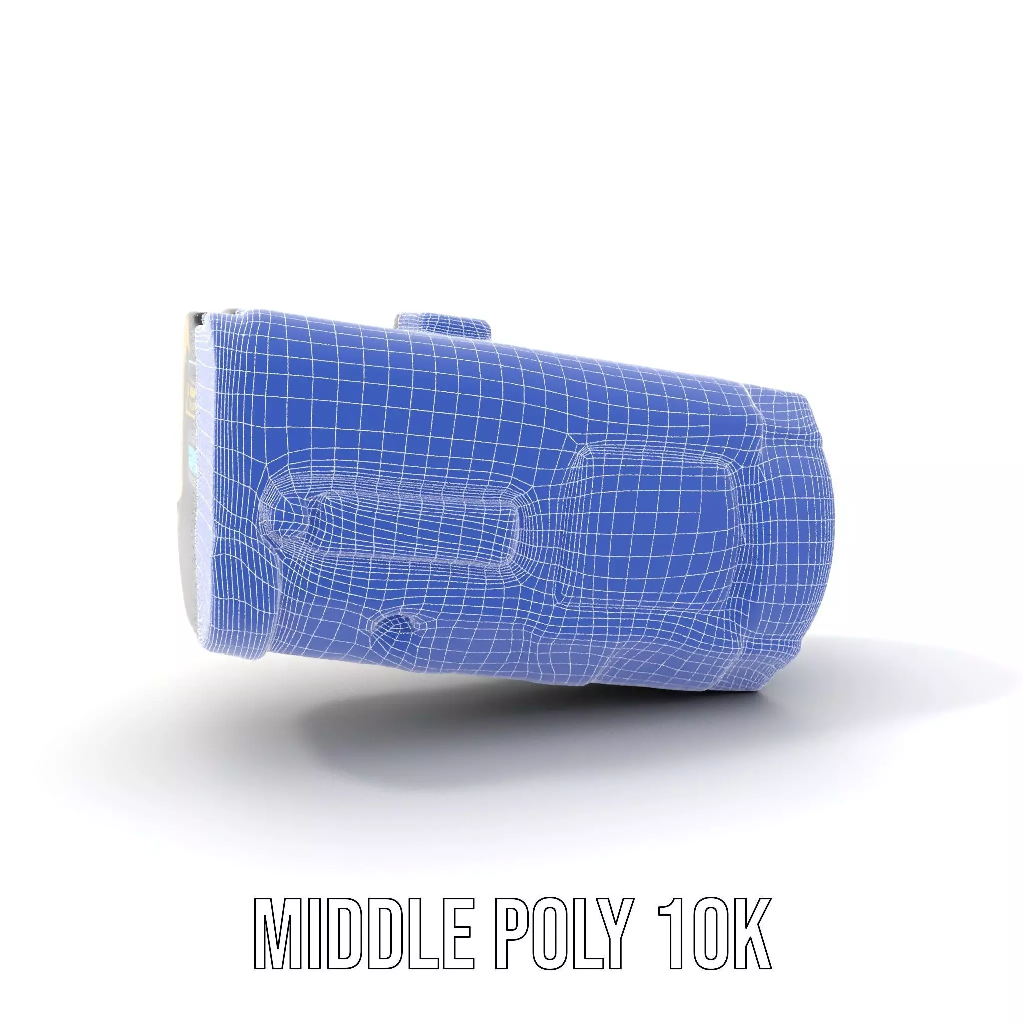 Yellow Handheld Flashlight Model Pack with Blue Lens Low-poly 3D model_22