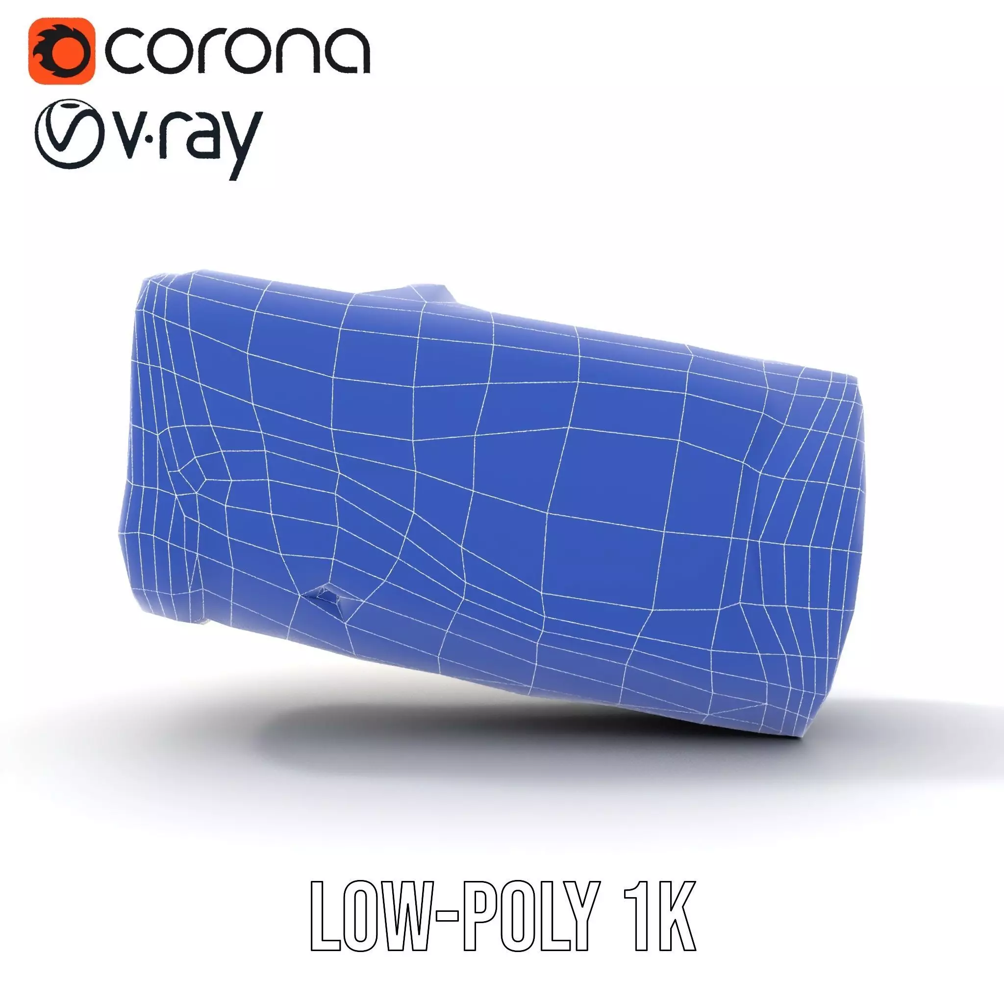 Yellow Handheld Flashlight Model Pack with Blue Lens Low-poly 3D model_13