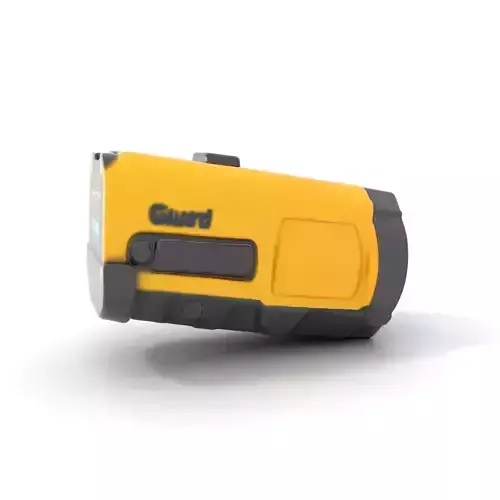 Yellow Handheld Flashlight Model Pack with Blue Lens Low-poly 3D model