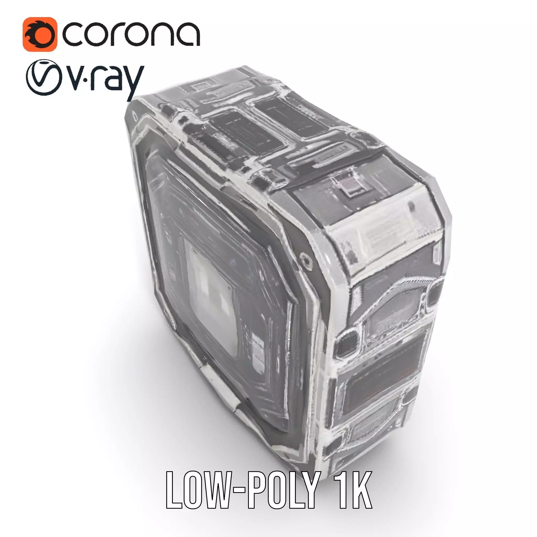 SciFi Corridor Interior Model Pack Low-poly 3D model_16