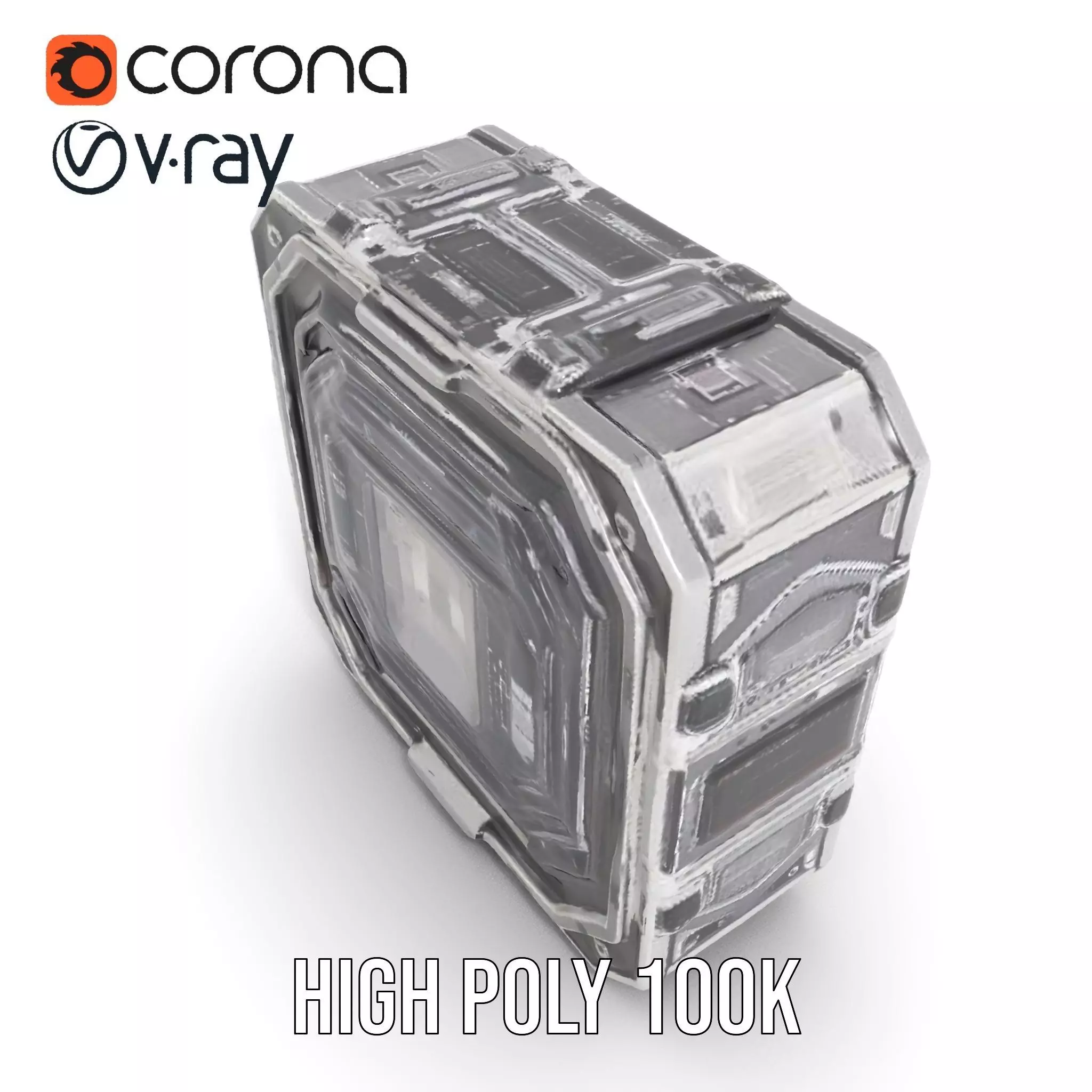 SciFi Corridor Interior Model Pack Low-poly 3D model_23