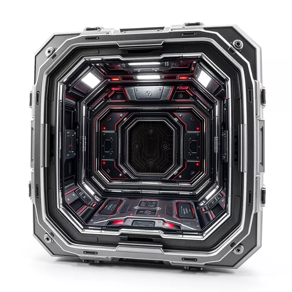 SciFi Corridor Interior Model Pack Low-poly 3D model_2