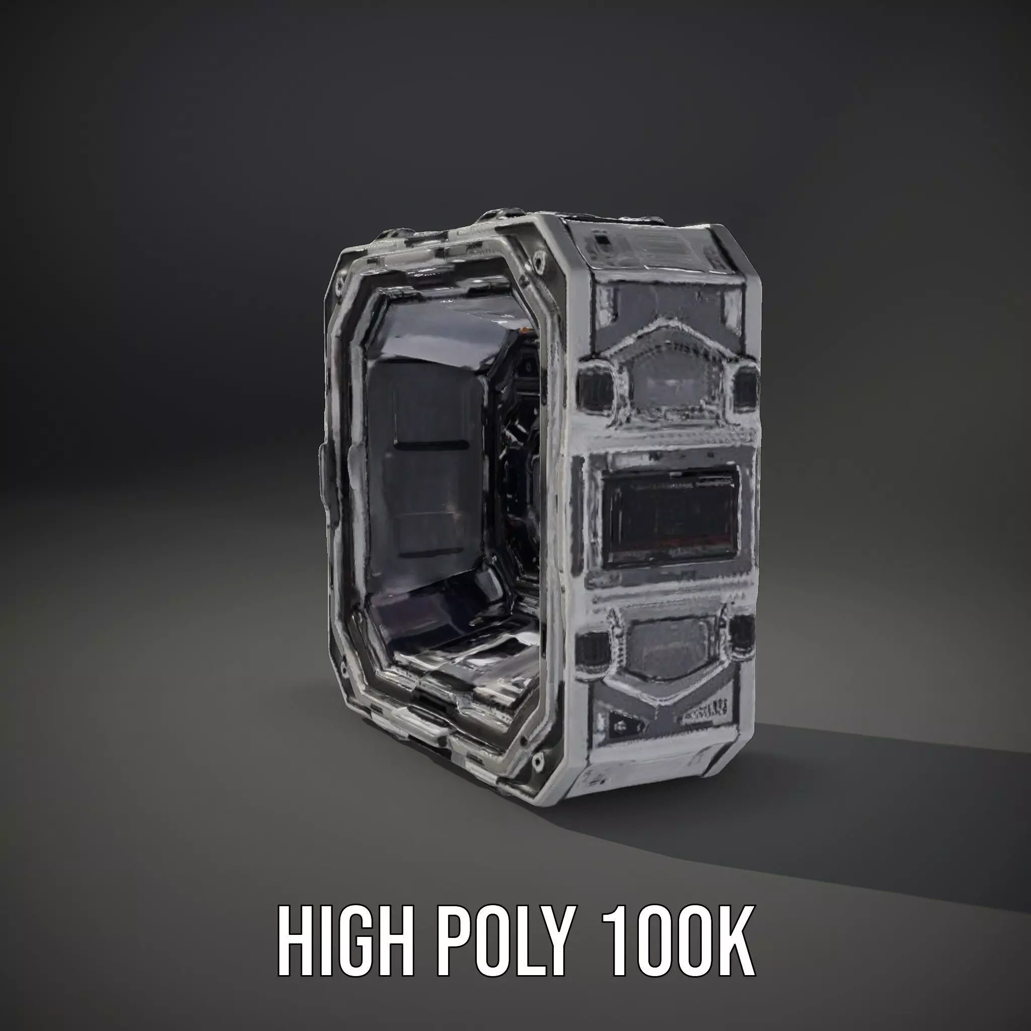 SciFi Corridor Interior Model Pack Low-poly 3D model_9