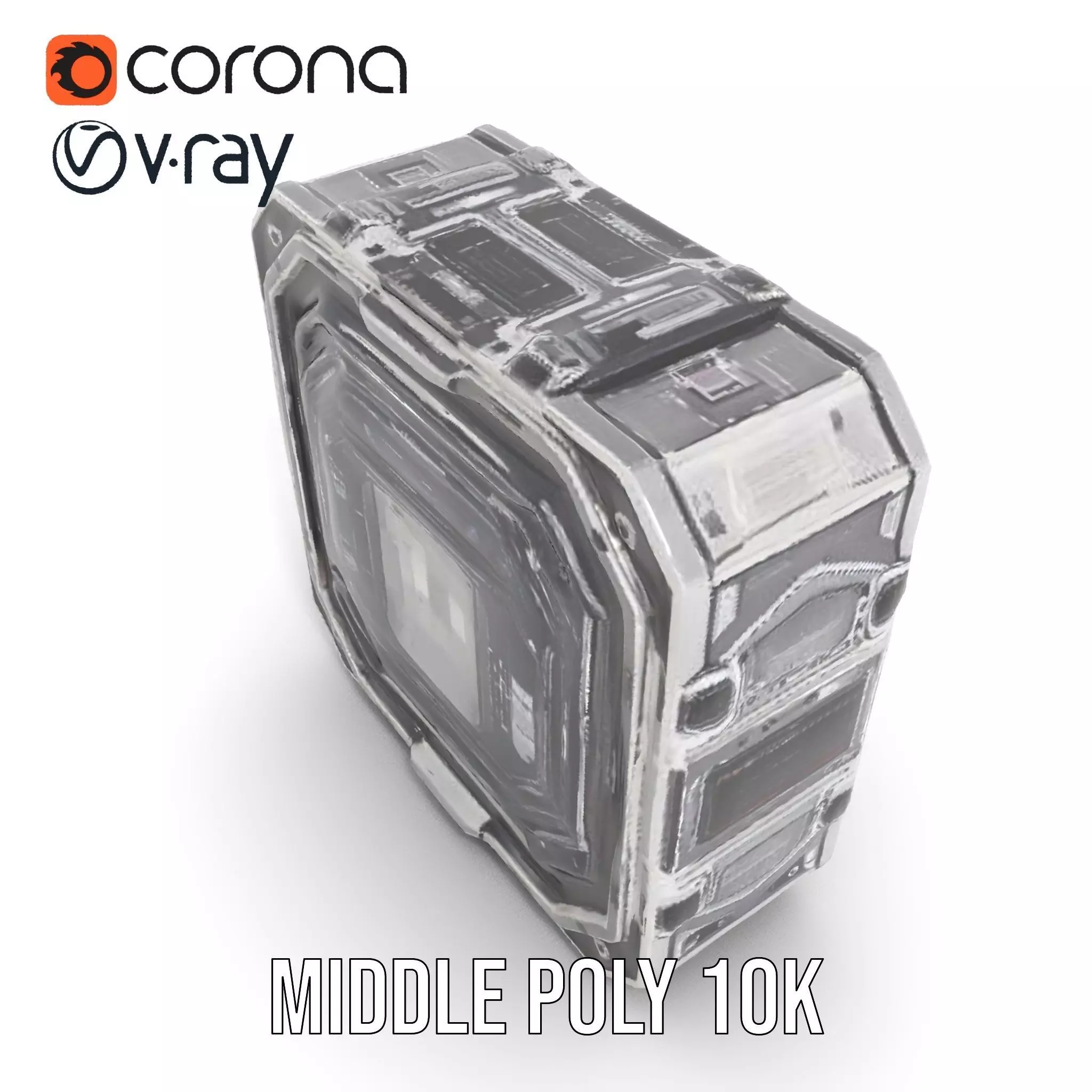 SciFi Corridor Interior Model Pack Low-poly 3D model_5