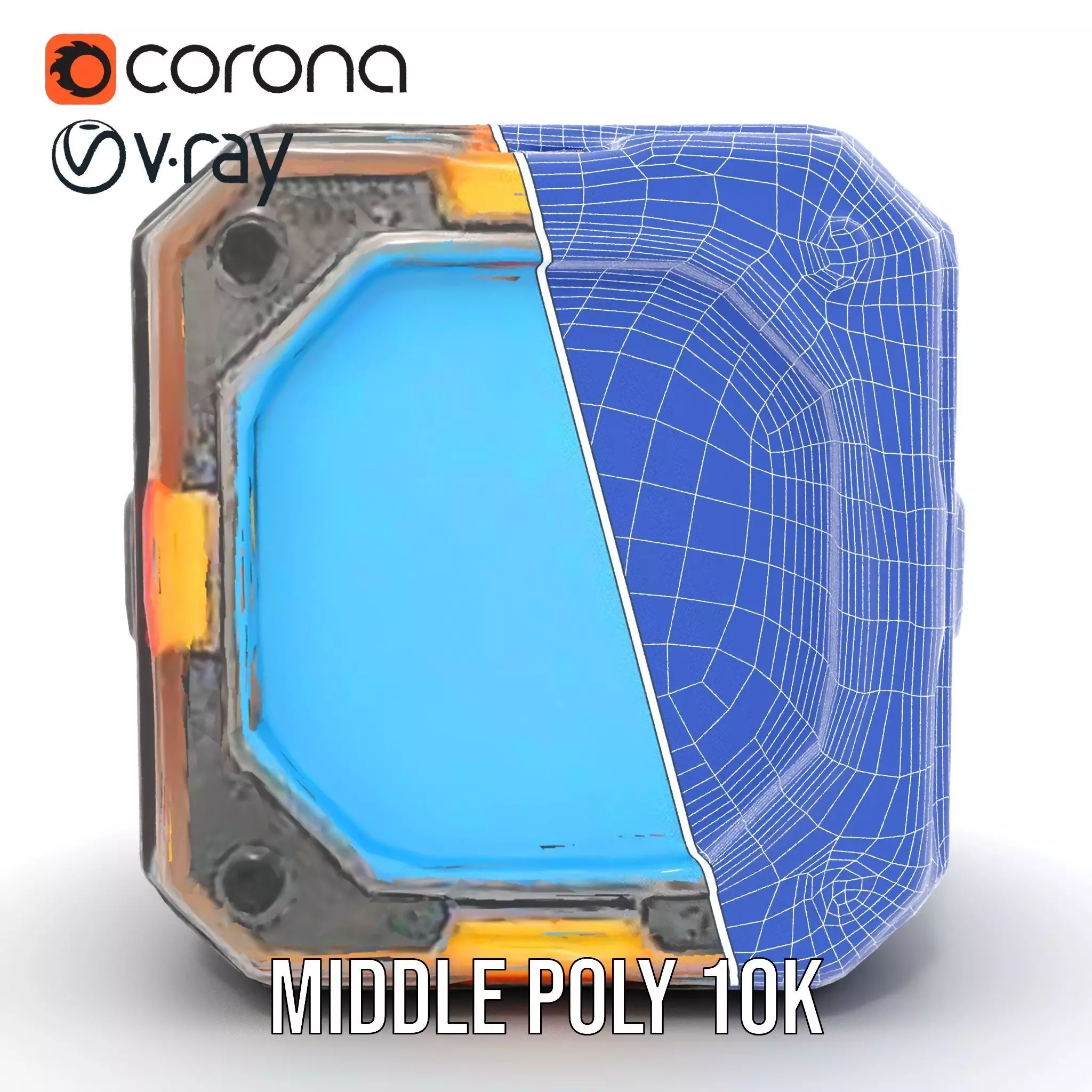 Futuristic SciFi Cargo Box model pack Low-poly 3D model_29