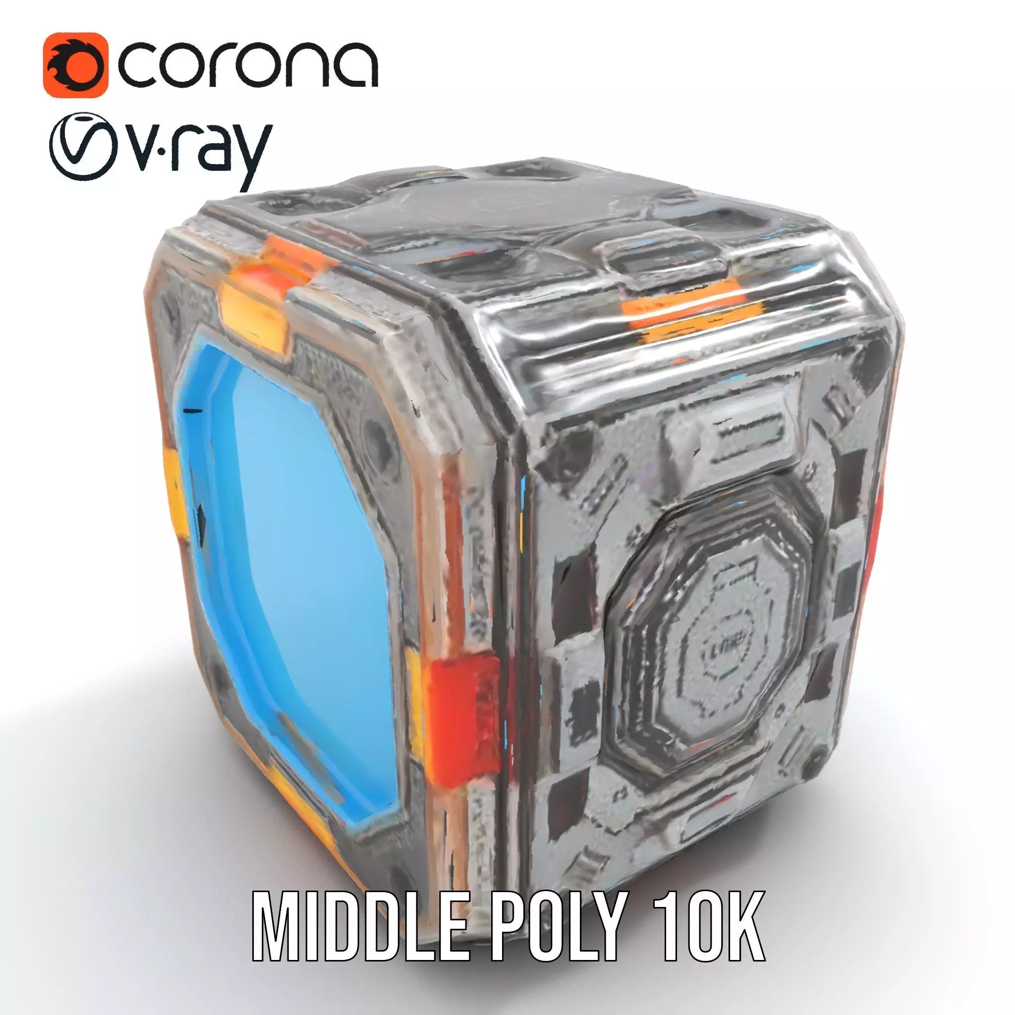 Futuristic SciFi Cargo Box model pack Low-poly 3D model_18