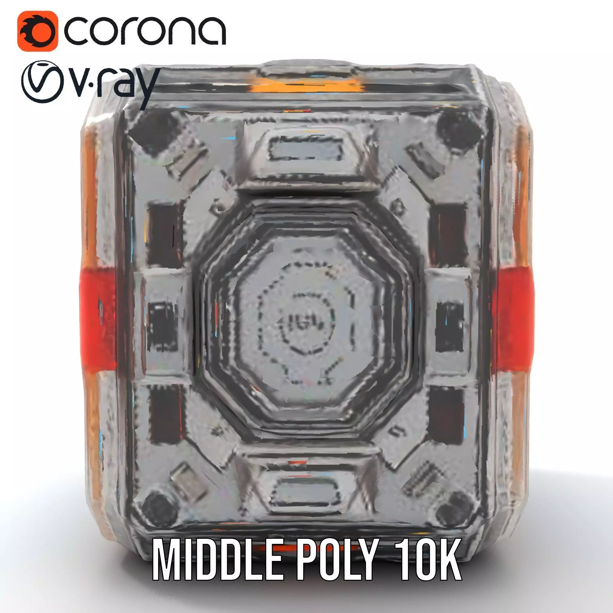 Futuristic SciFi Cargo Box model pack Low-poly 3D model_5