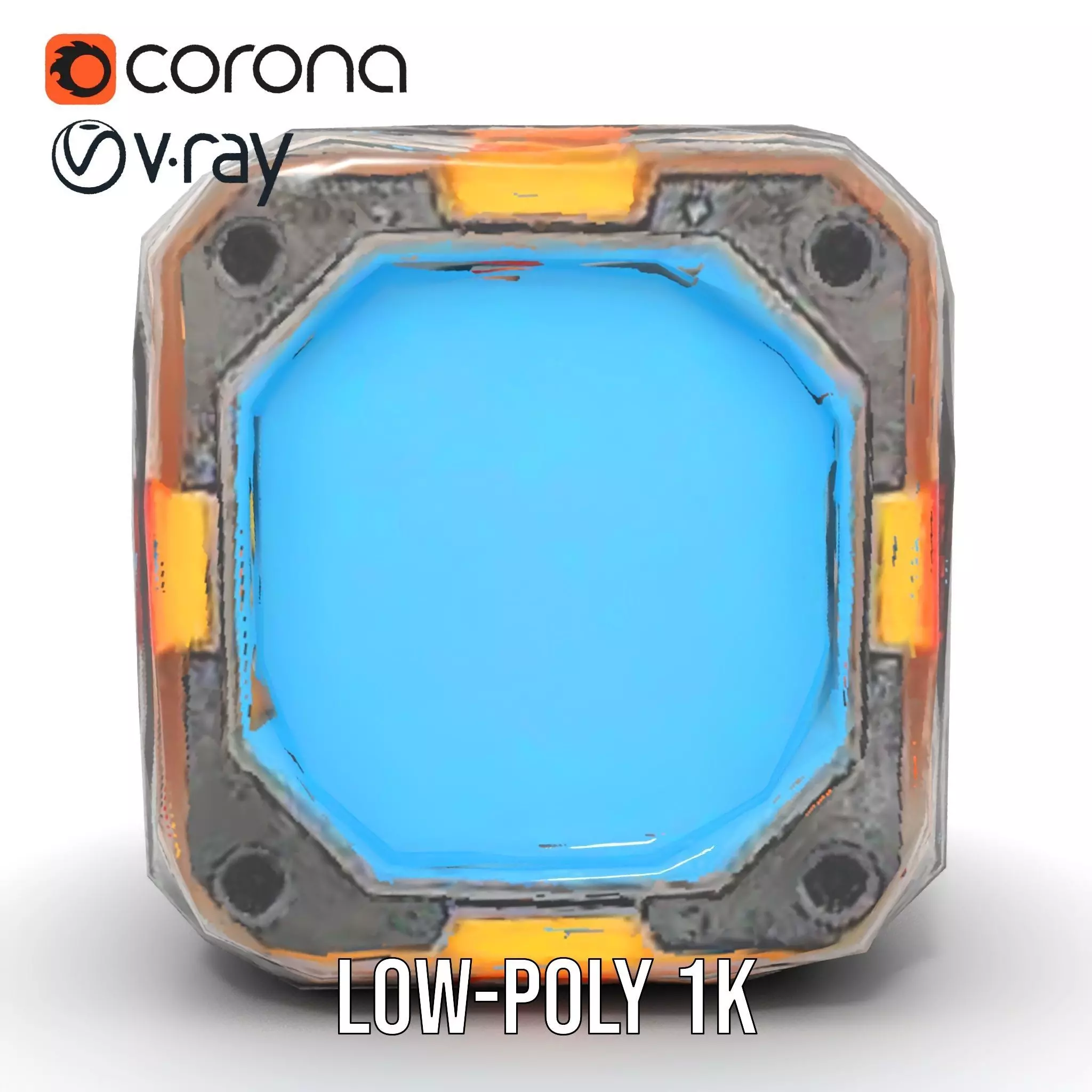 Futuristic SciFi Cargo Box model pack Low-poly 3D model_22