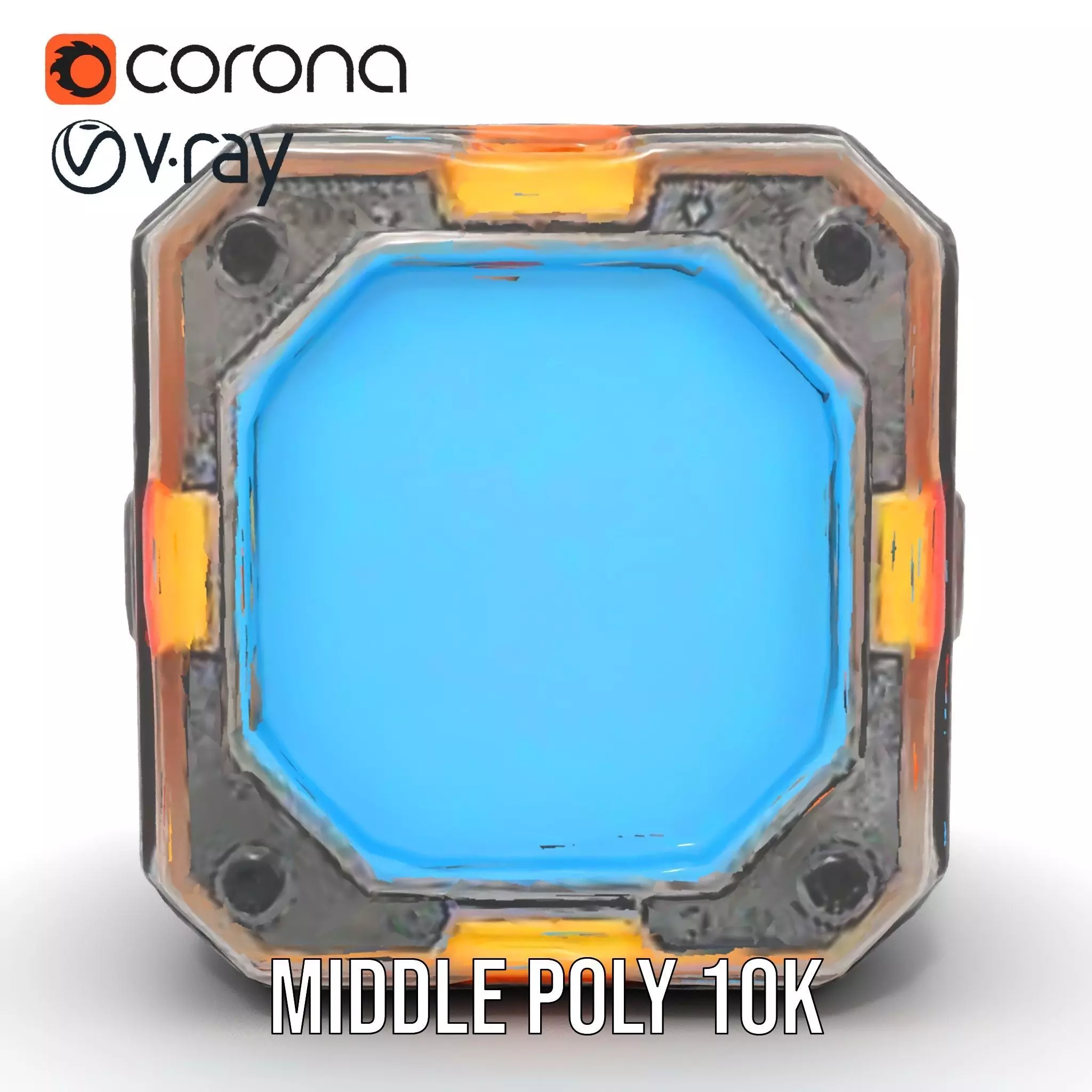 Futuristic SciFi Cargo Box model pack Low-poly 3D model_6