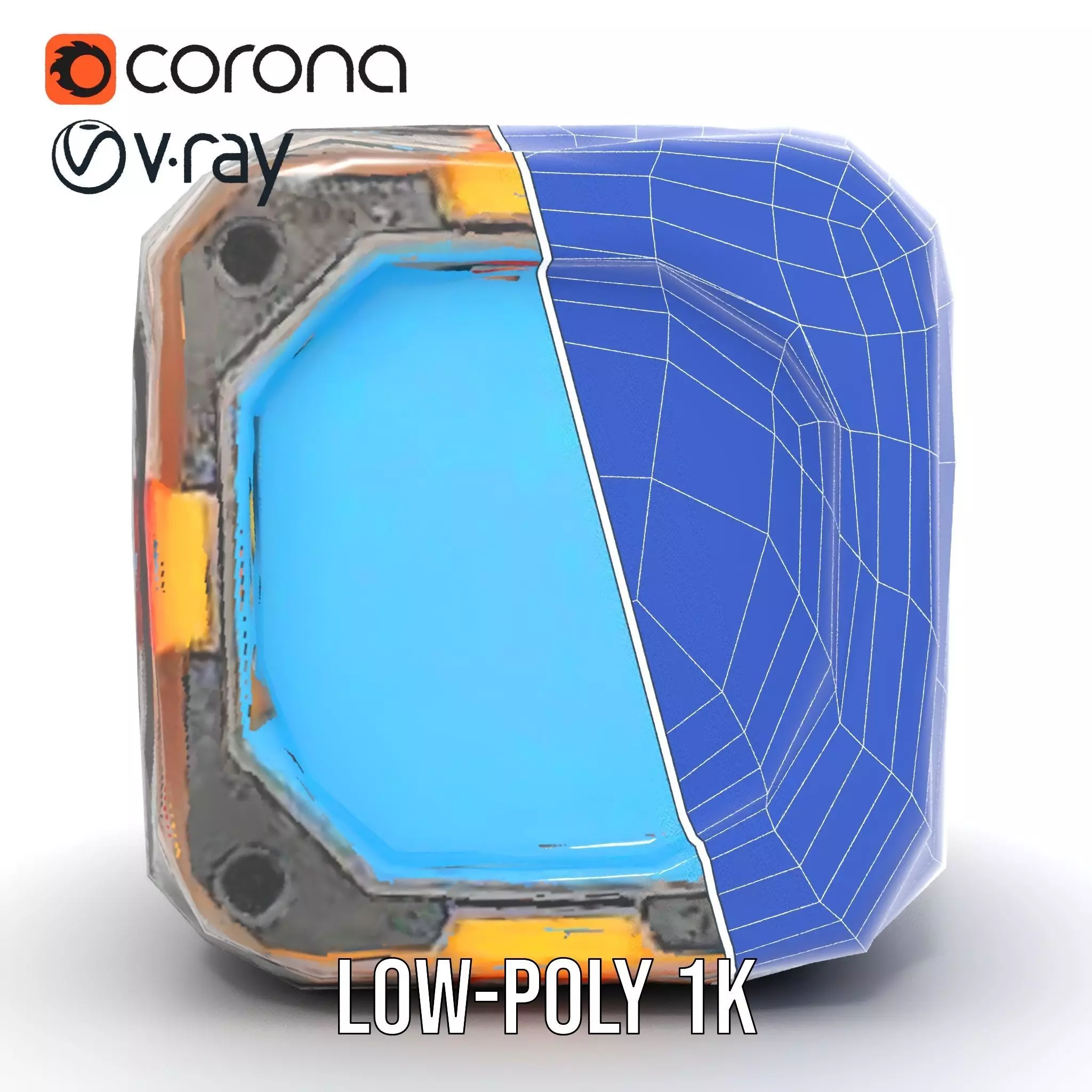 Futuristic SciFi Cargo Box model pack Low-poly 3D model_25