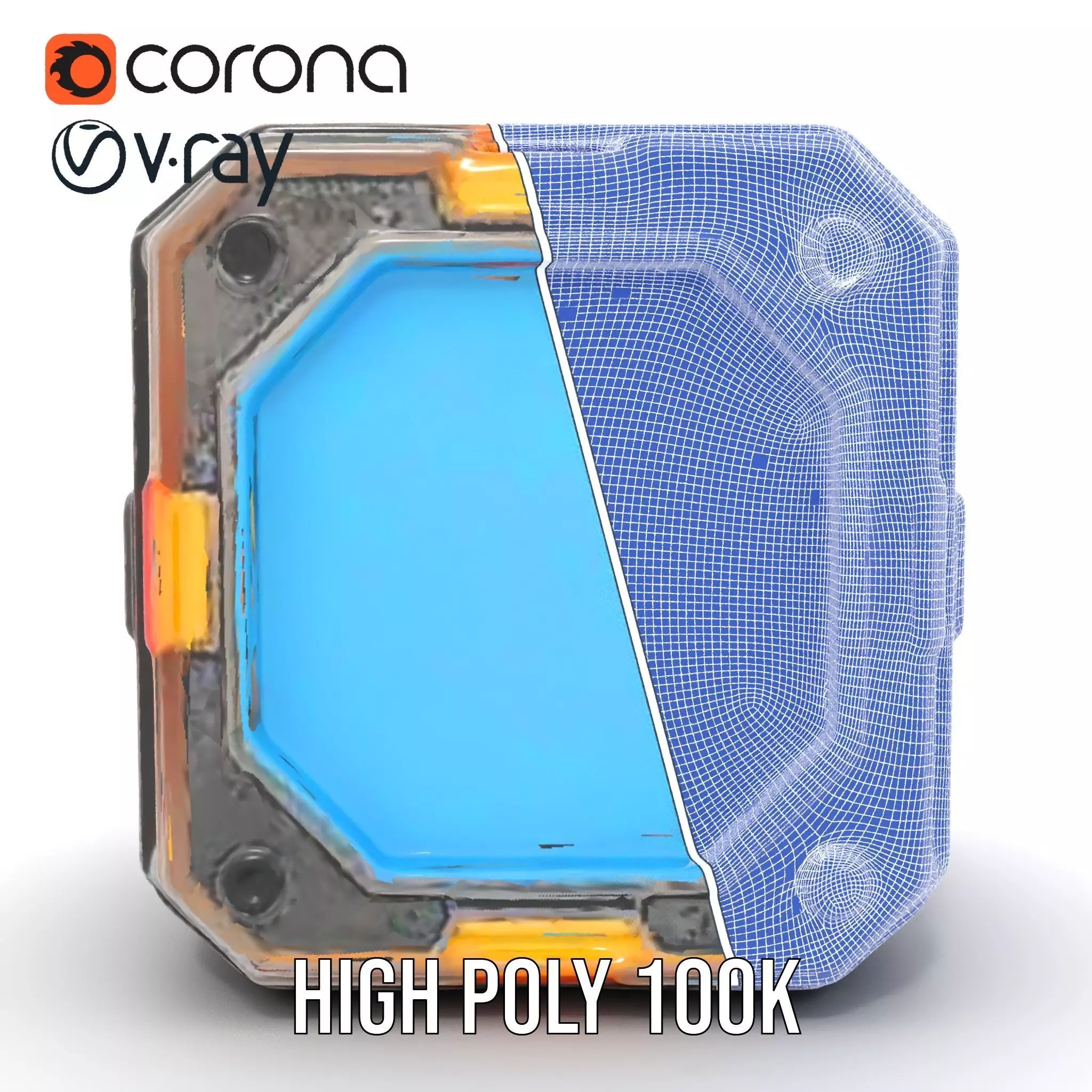 Futuristic SciFi Cargo Box model pack Low-poly 3D model_34