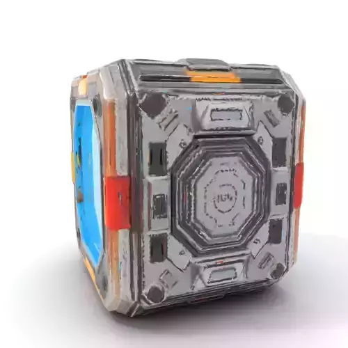 Futuristic SciFi Cargo Box model pack Low-poly 3D model