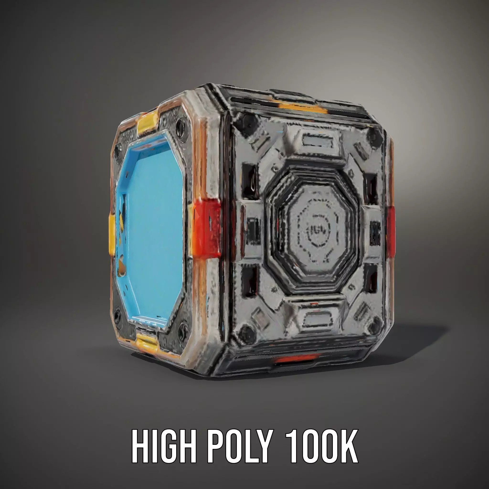 Futuristic SciFi Cargo Box model pack Low-poly 3D model_17
