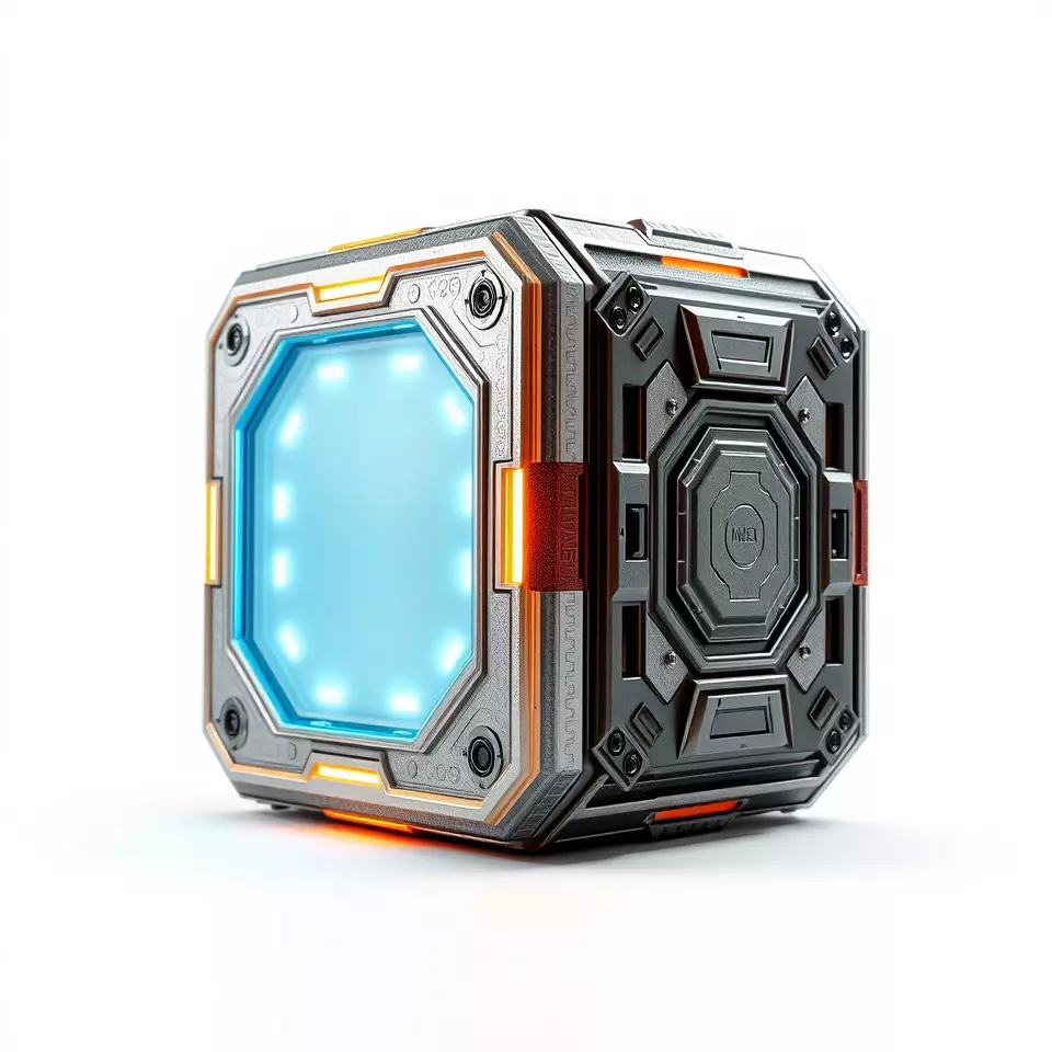 Futuristic SciFi Cargo Box model pack Low-poly 3D model_2