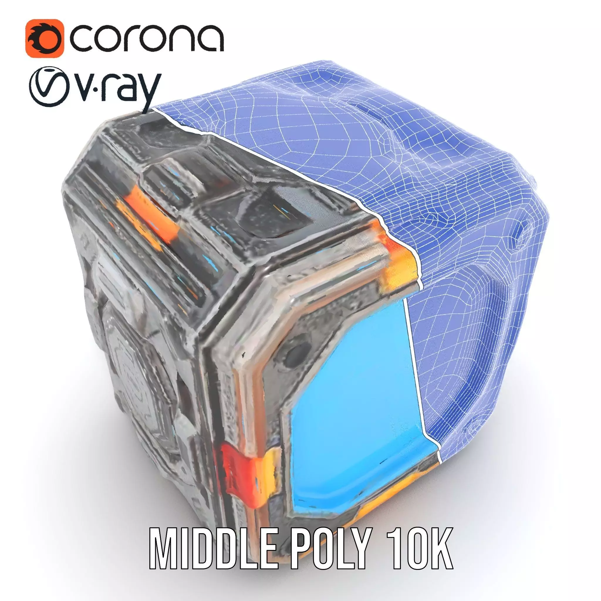 Futuristic SciFi Cargo Box model pack Low-poly 3D model_21