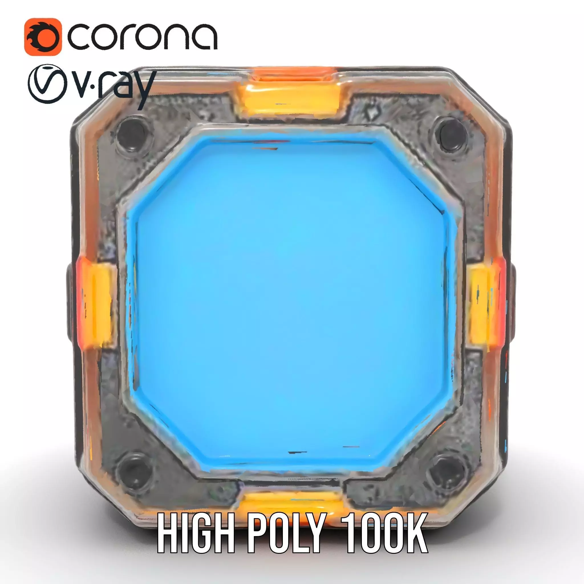 Futuristic SciFi Cargo Box model pack Low-poly 3D model_32