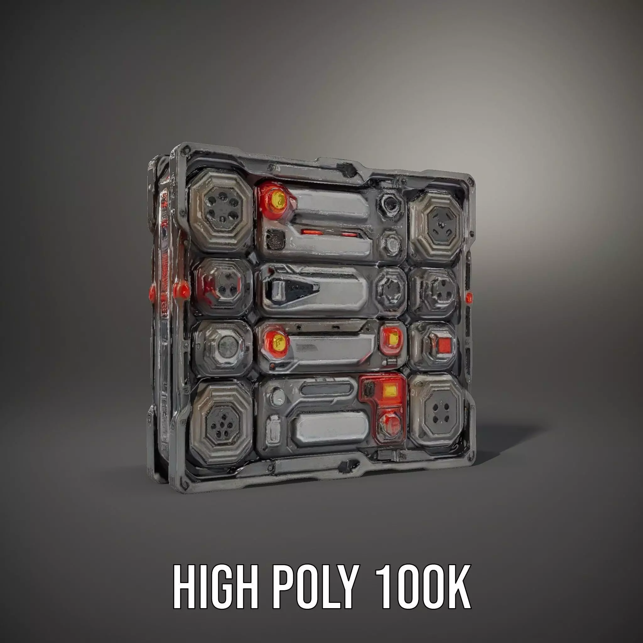 Futuristic SciFi Wall Panel Model Pack Low-poly 3D model_9