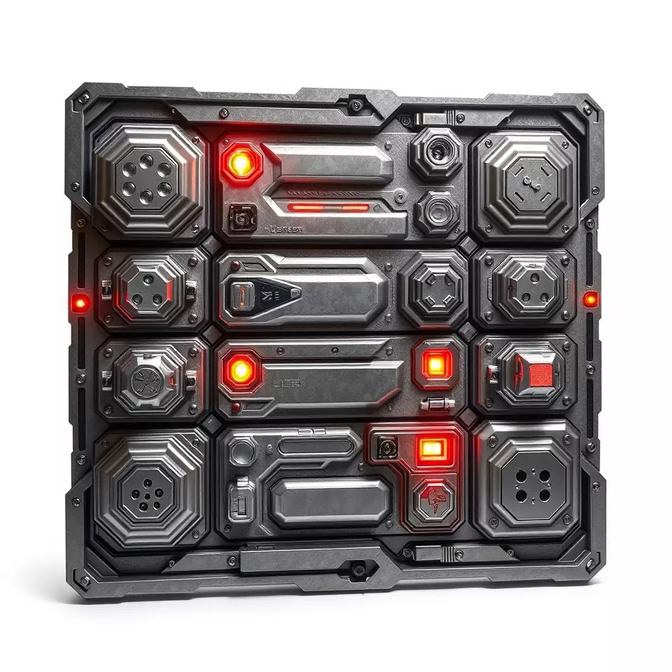 Futuristic SciFi Wall Panel Model Pack Low-poly 3D model_3