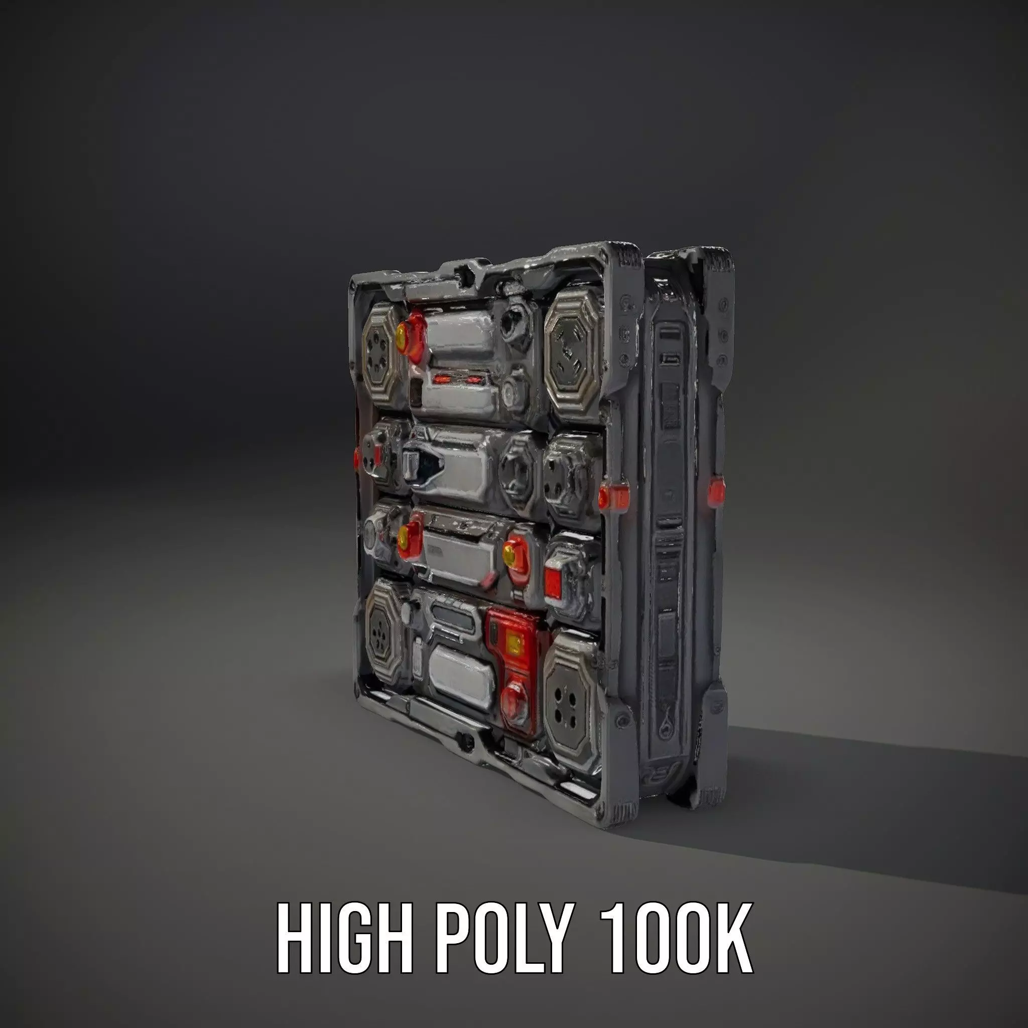 Futuristic SciFi Wall Panel Model Pack Low-poly 3D model_13