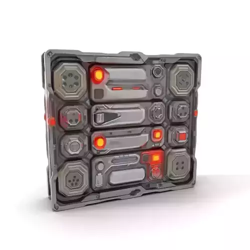 Futuristic SciFi Wall Panel Model Pack Low-poly 3D model