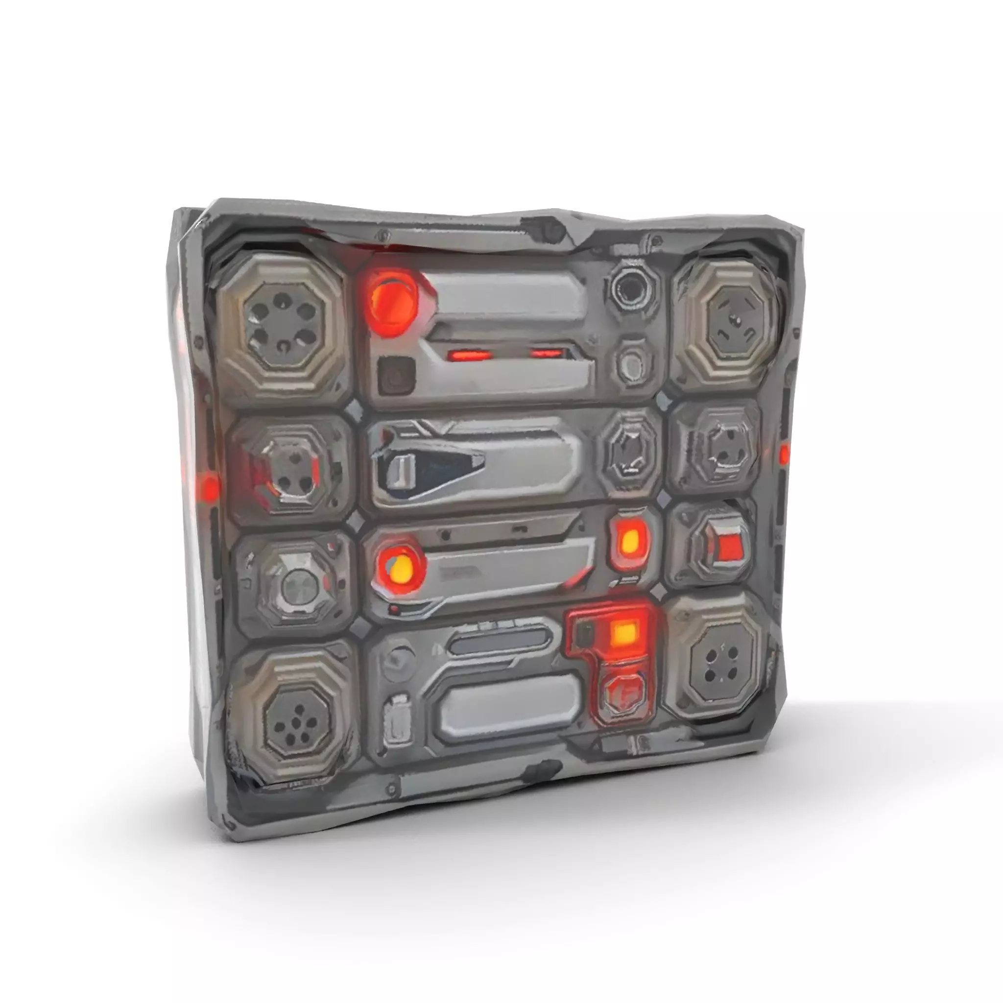 Futuristic SciFi Wall Panel Model Pack Low-poly 3D model_10