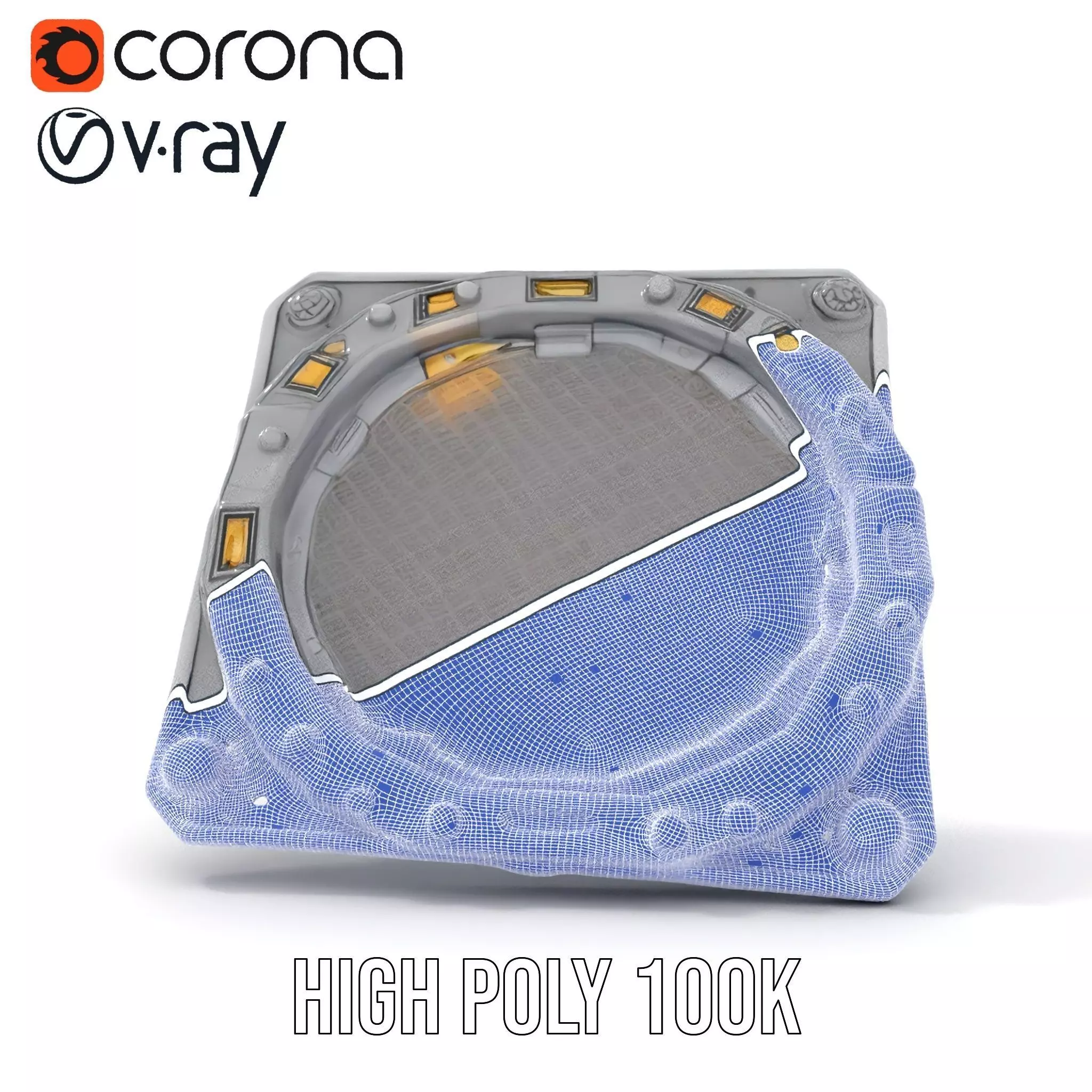 Futuristic Portal Device Model Pack Low-poly 3D model_33