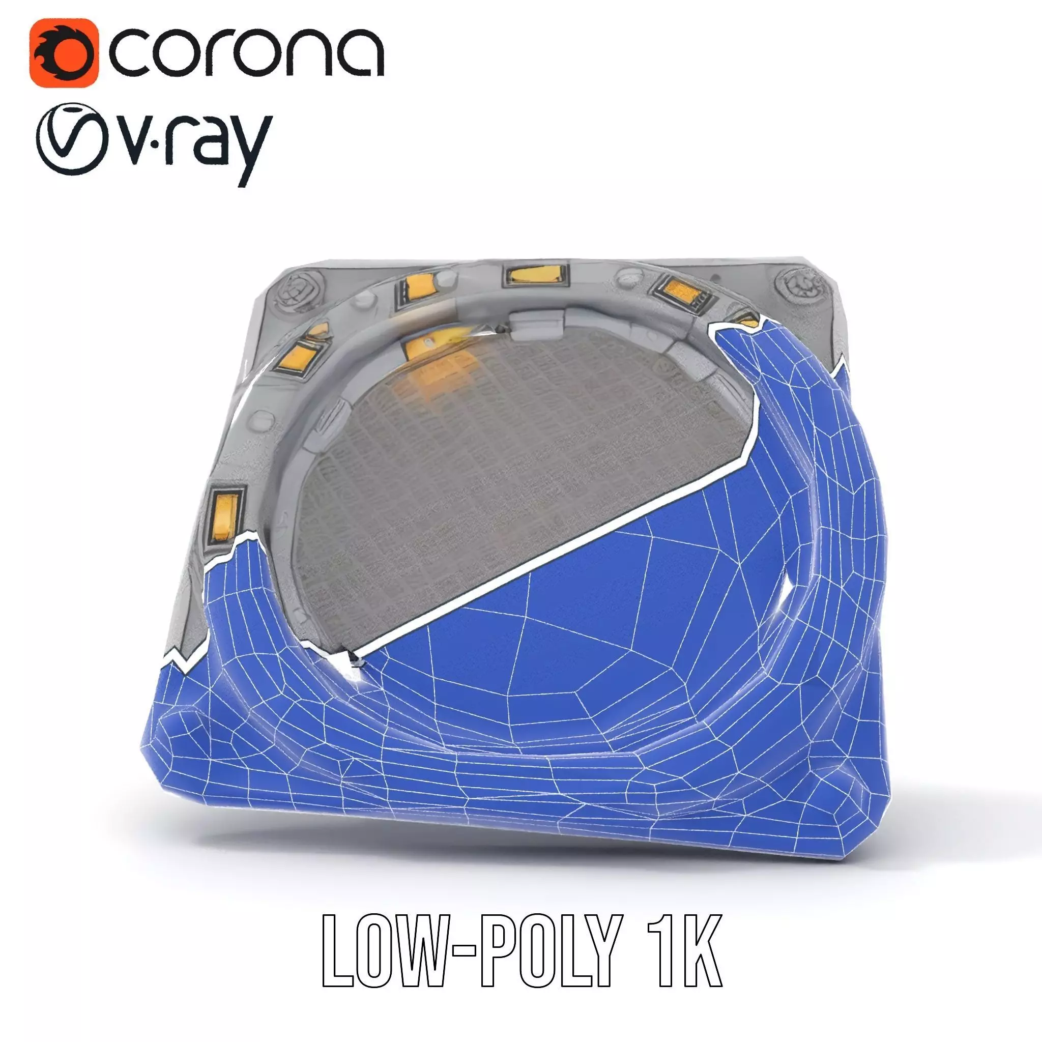 Futuristic Portal Device Model Pack Low-poly 3D model_28