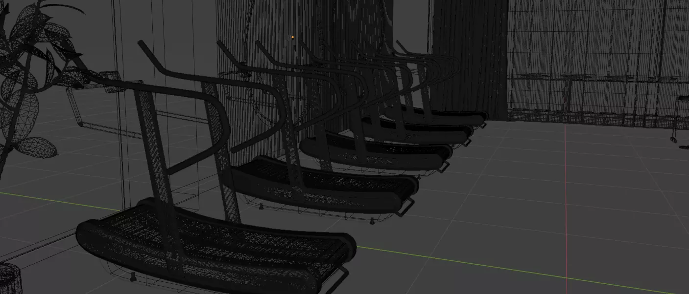 Realistic Gym Environment  Treadmills And Free Weights Included 3D model_3