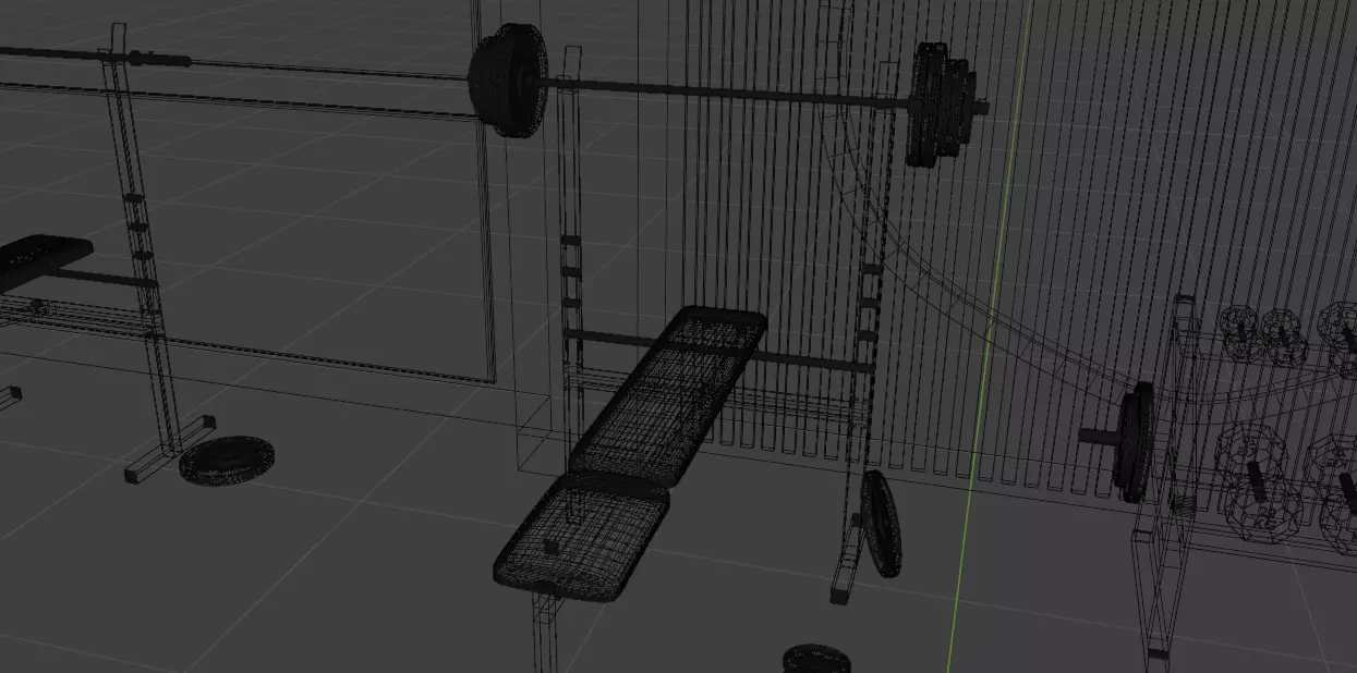 Realistic Gym Environment  Treadmills And Free Weights Included 3D model_5