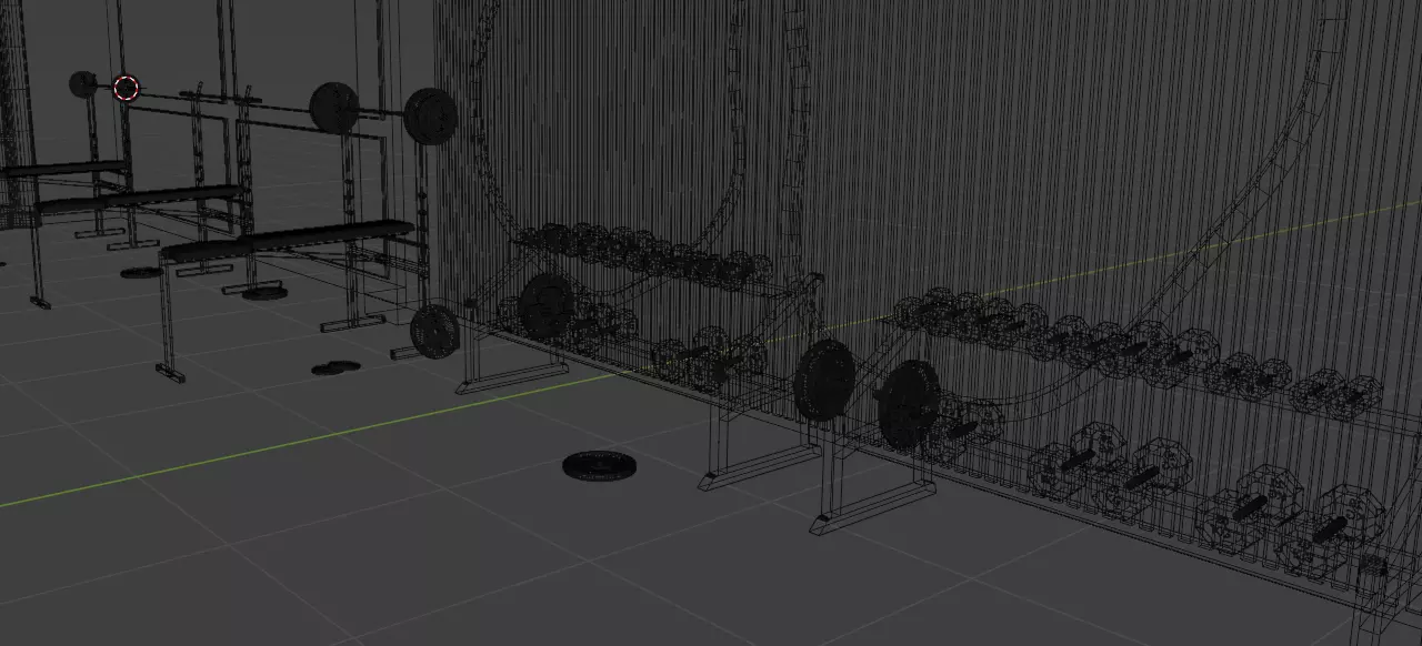 Realistic Gym Environment  Treadmills And Free Weights Included 3D model_4