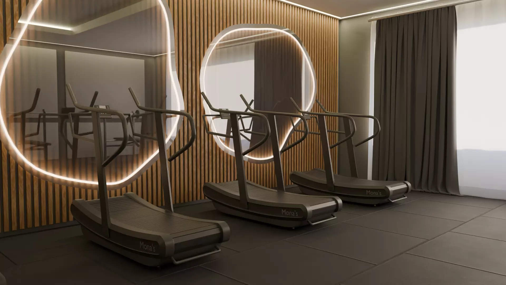 Realistic Gym Environment  Treadmills And Free Weights Included 3D model_2
