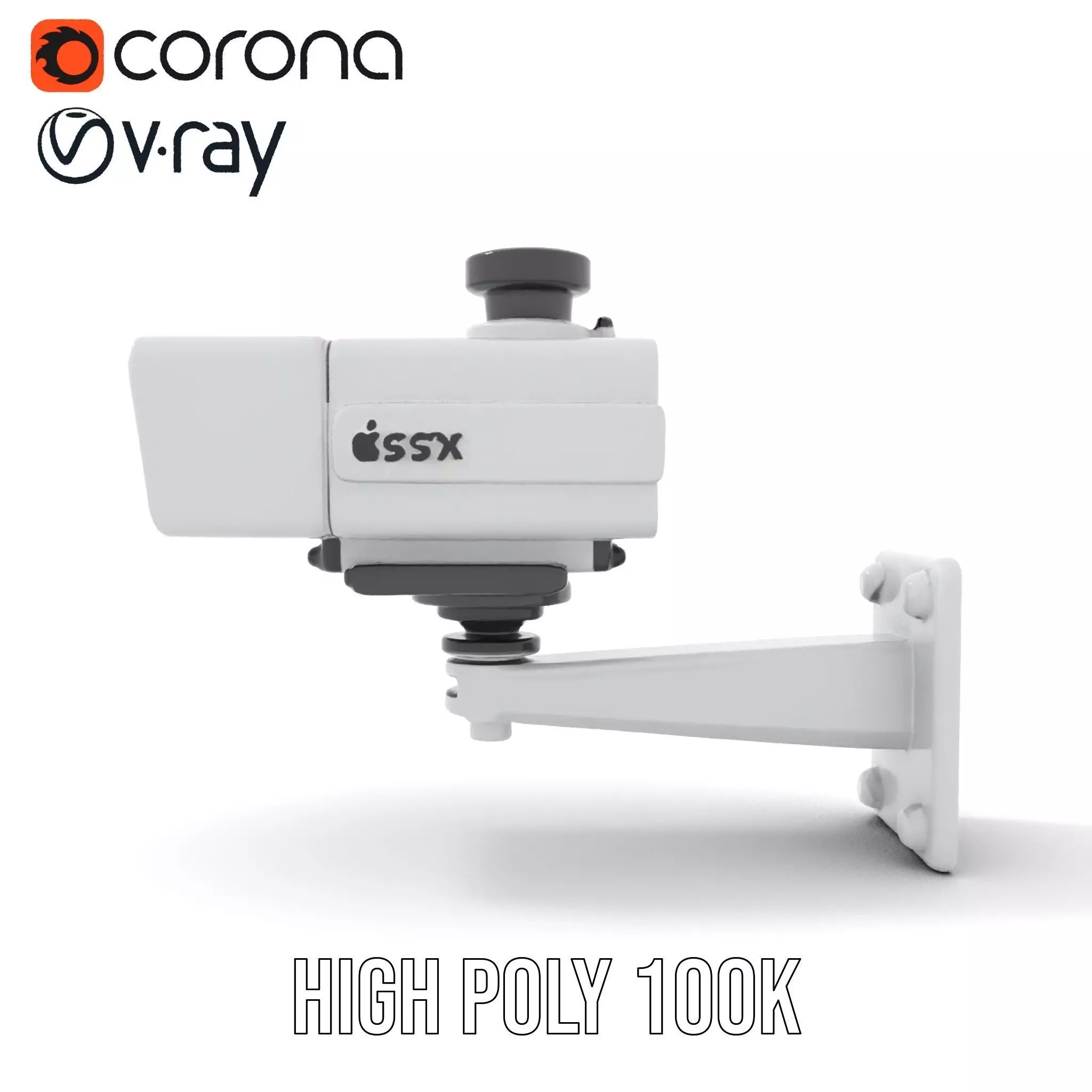 Surveillance Camera Model Pack with Adjustable Mount Low-poly 3D model_27