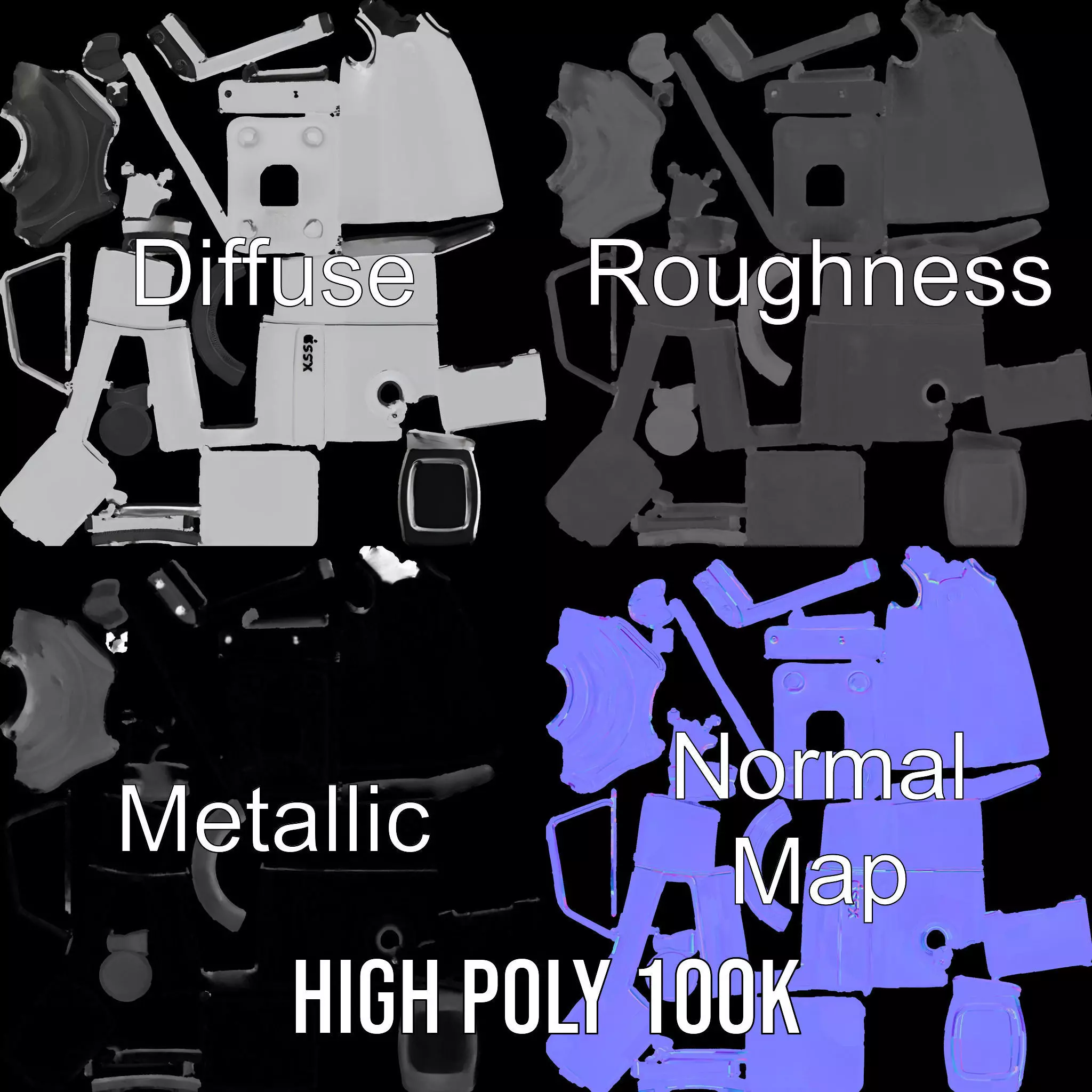 Surveillance Camera Model Pack with Adjustable Mount Low-poly 3D model_4