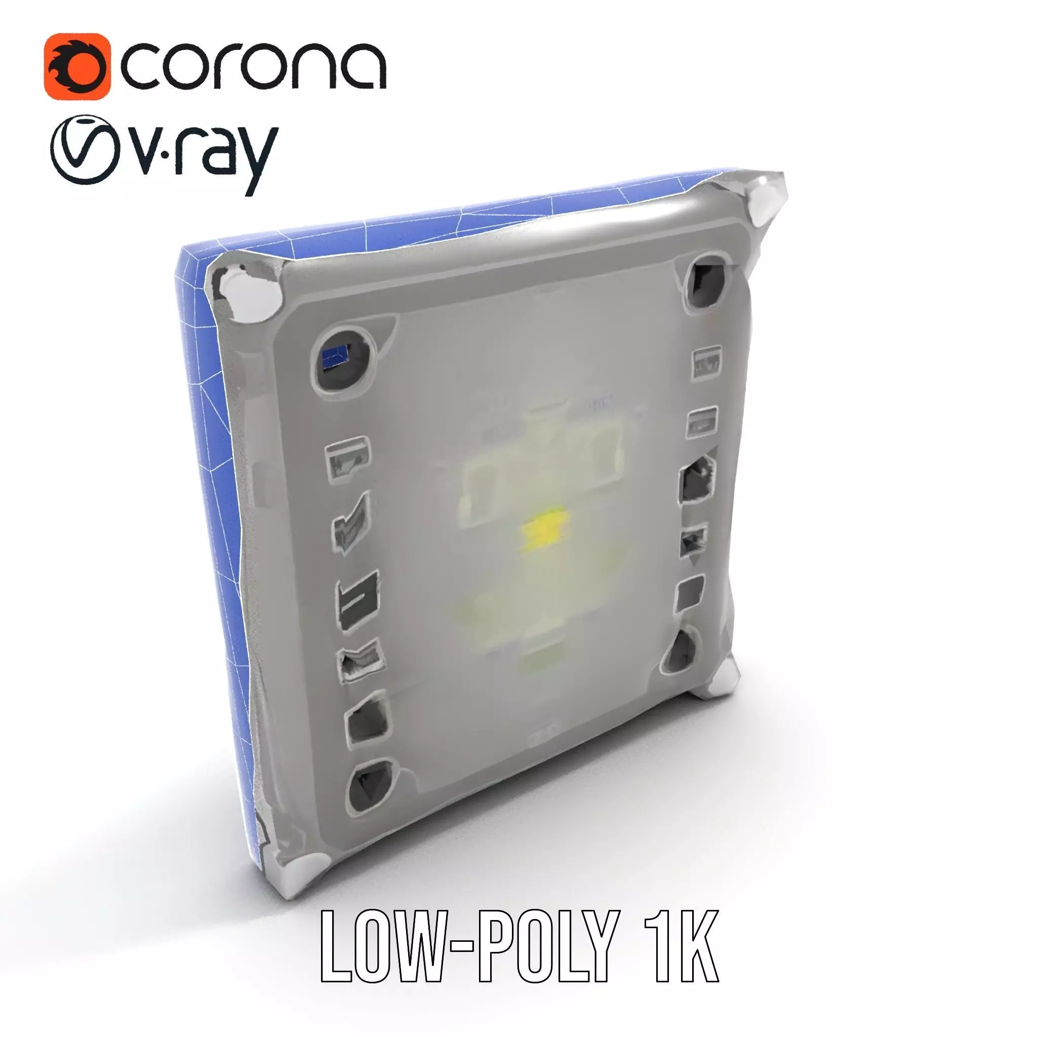 Industrial LED Light Panel model pack Low-poly 3D model_27