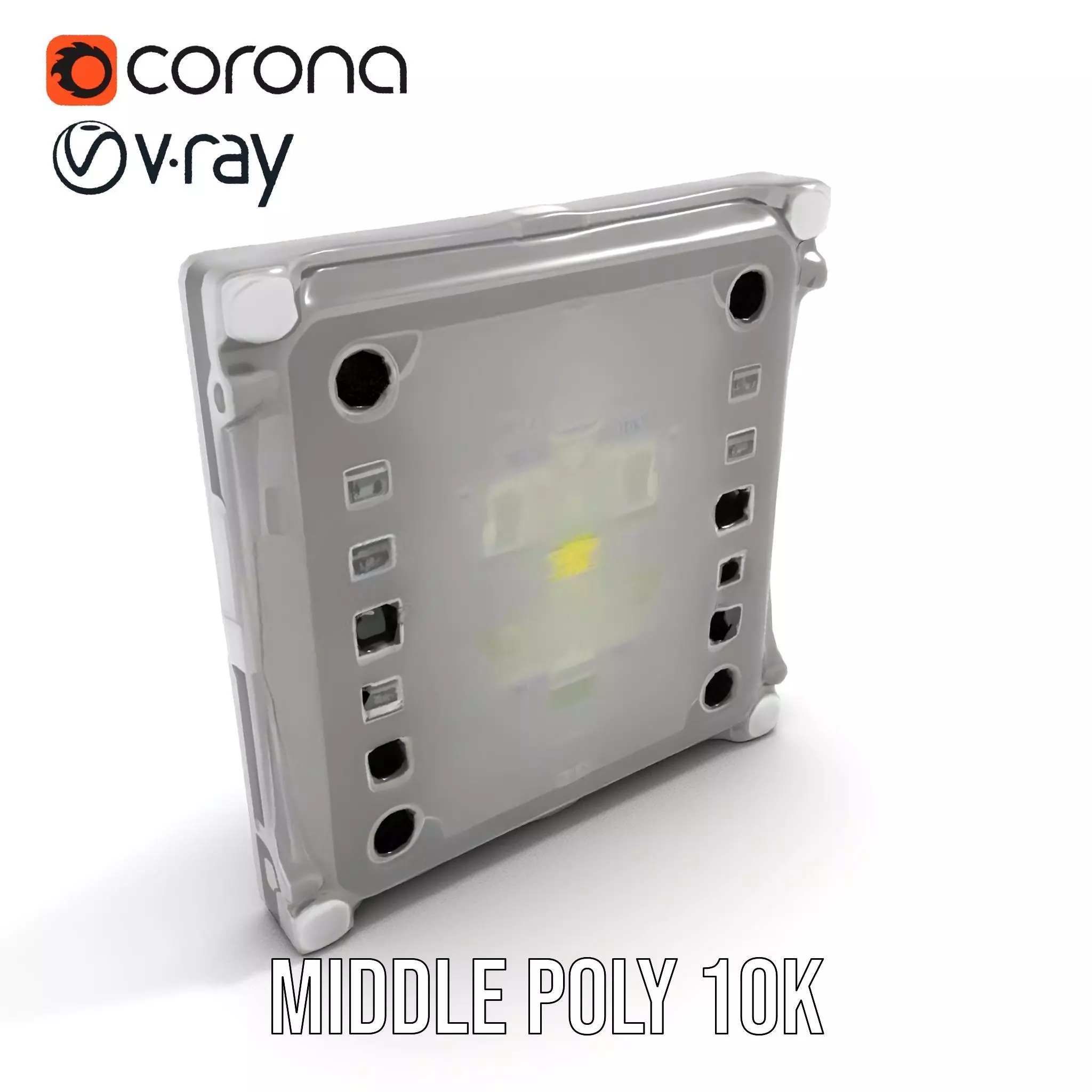 Industrial LED Light Panel model pack Low-poly 3D model_5