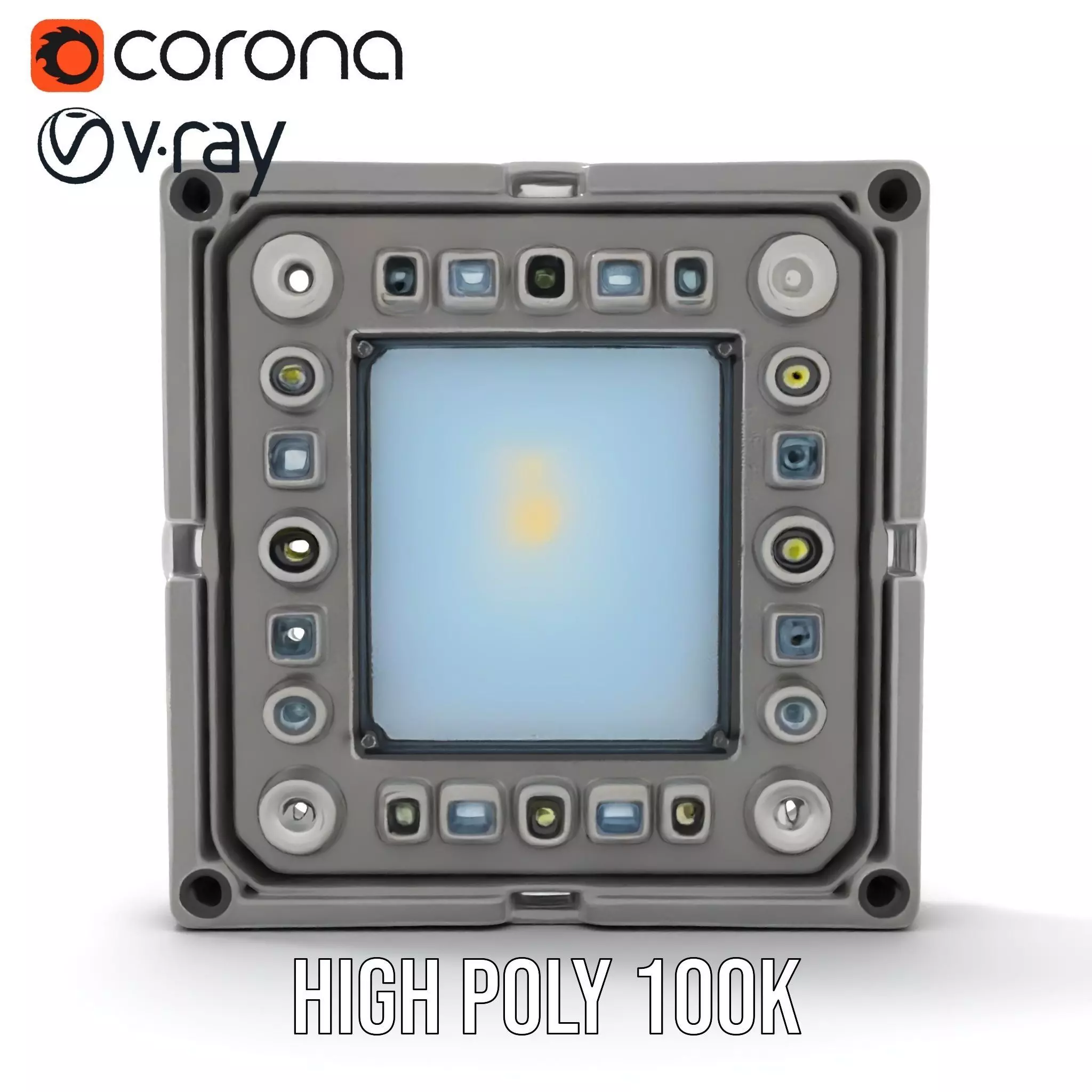 Industrial LED Light Panel model pack Low-poly 3D model_15