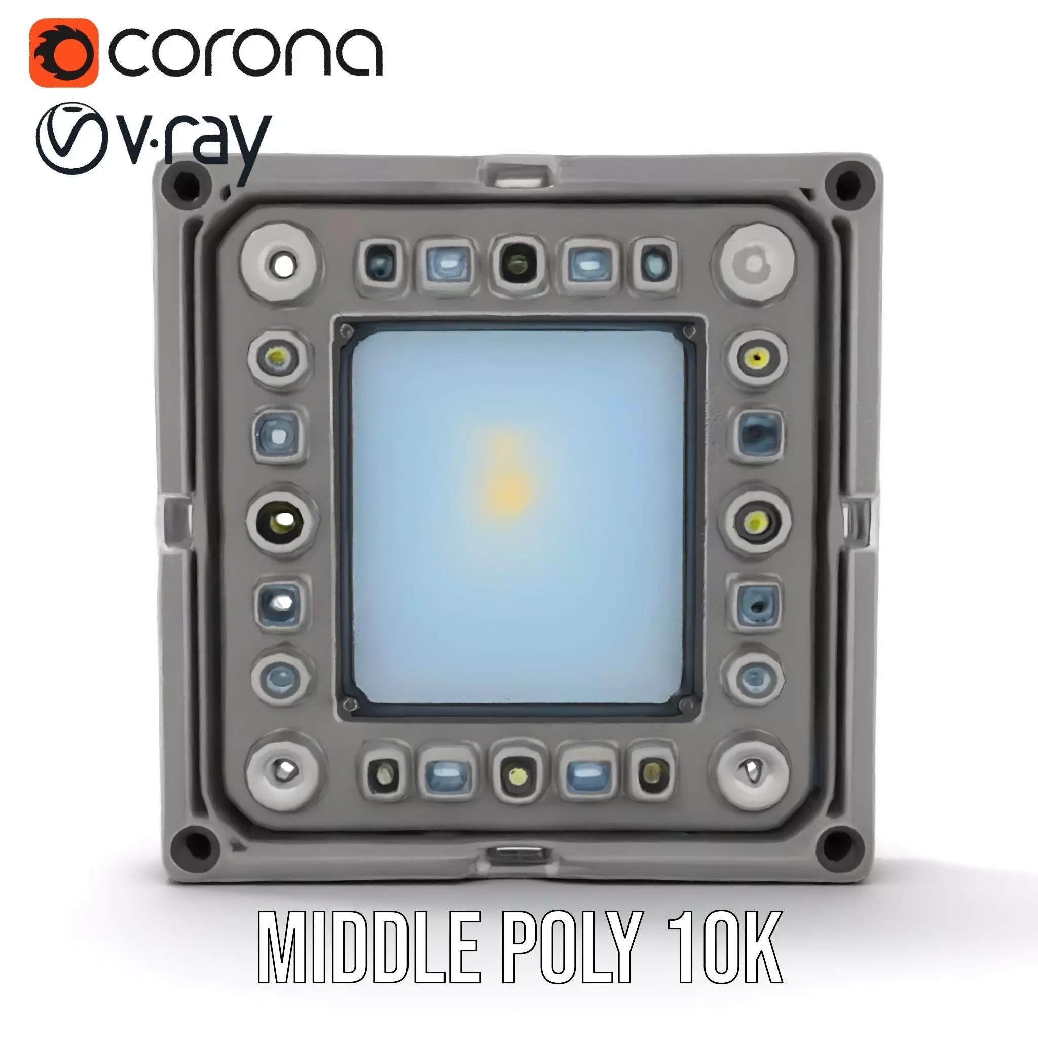 Industrial LED Light Panel model pack Low-poly 3D model_16