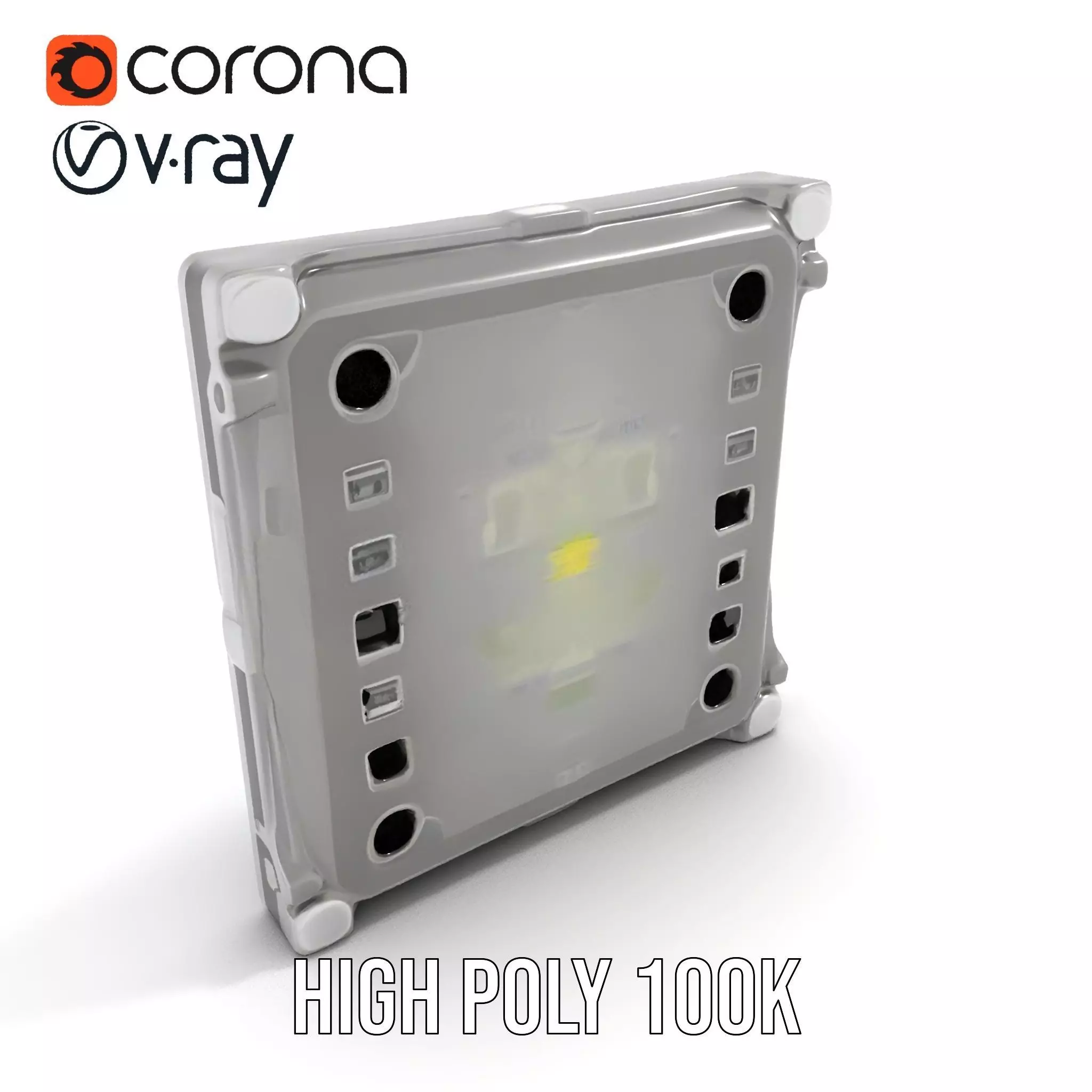 Industrial LED Light Panel model pack Low-poly 3D model_22