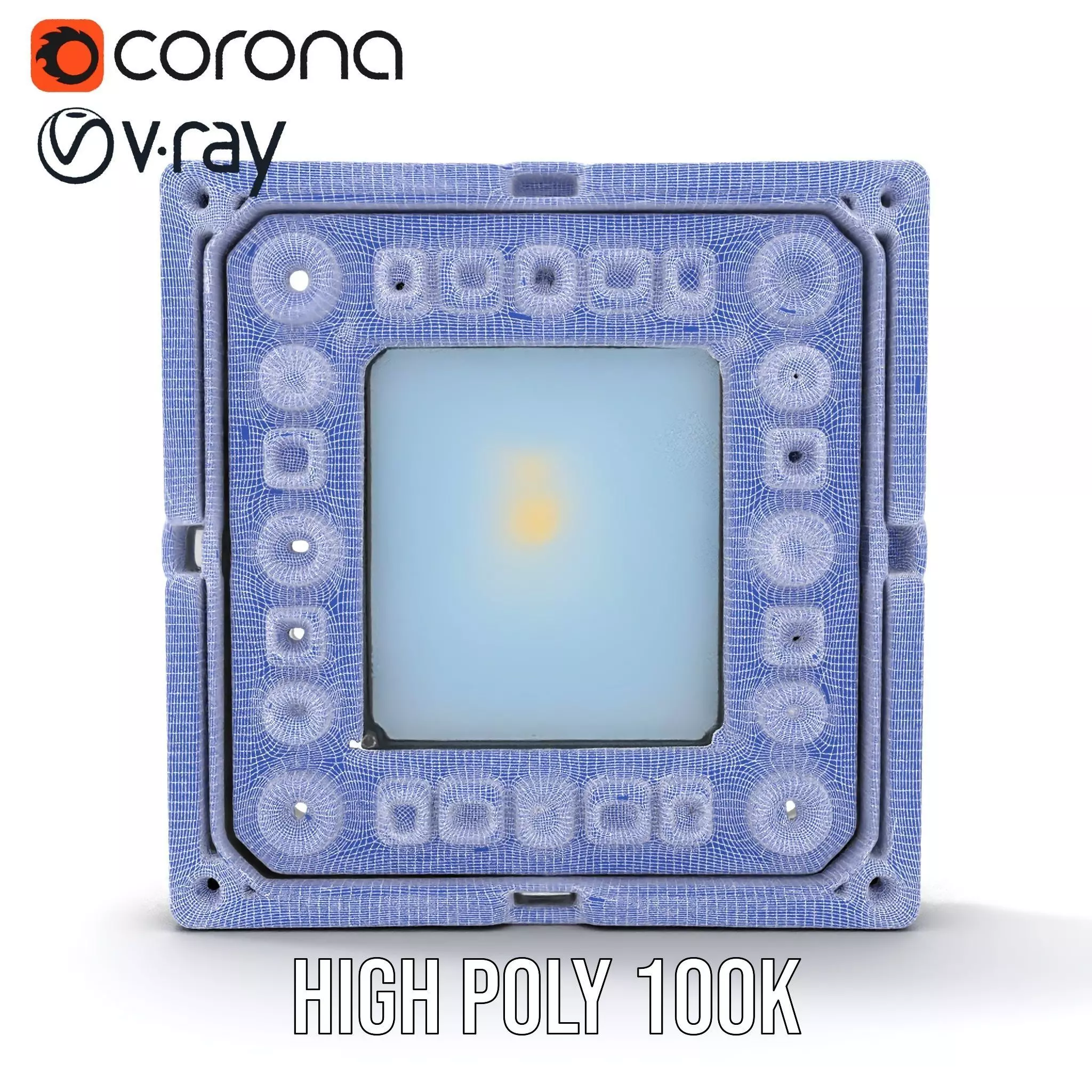 Industrial LED Light Panel model pack Low-poly 3D model_32