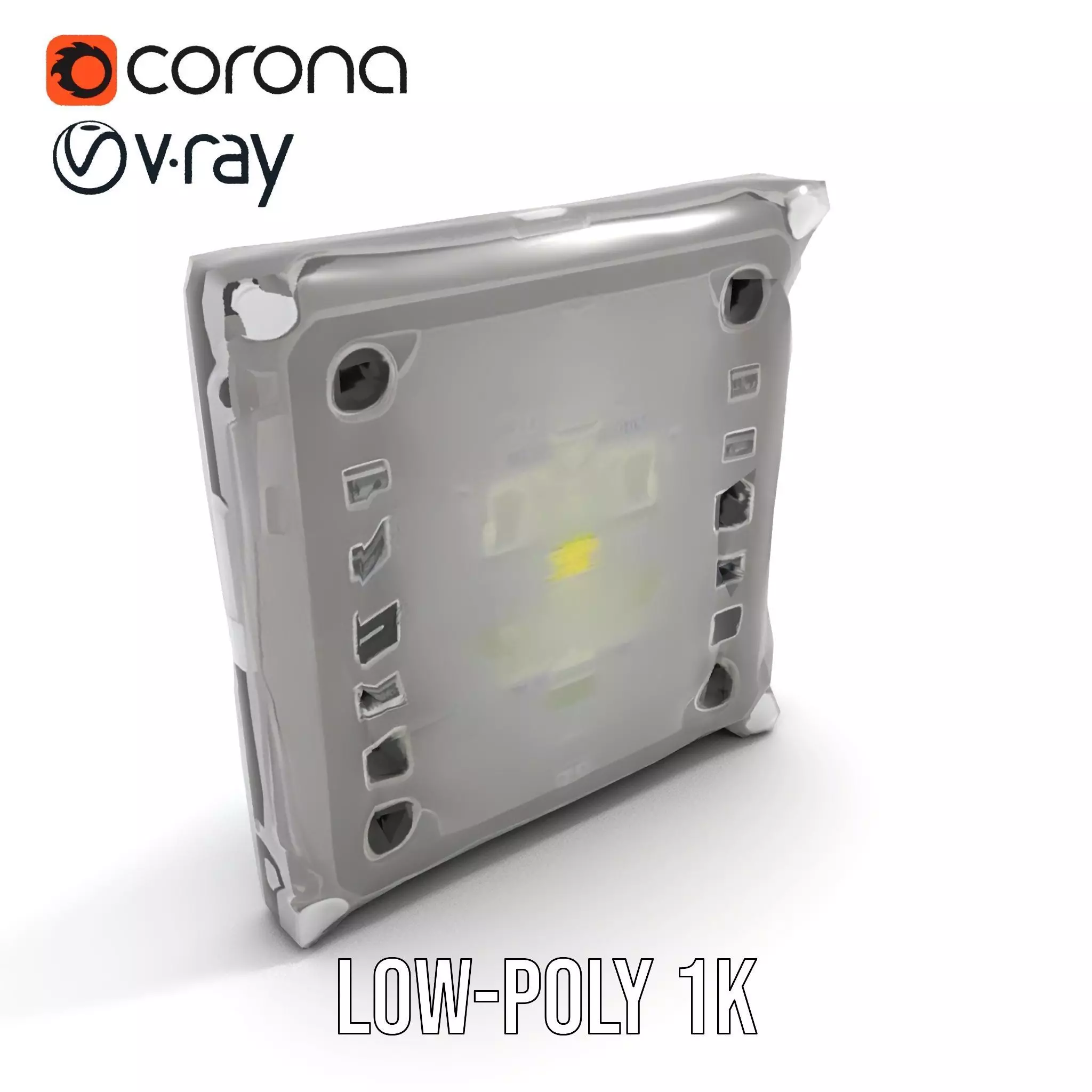 Industrial LED Light Panel model pack Low-poly 3D model_7