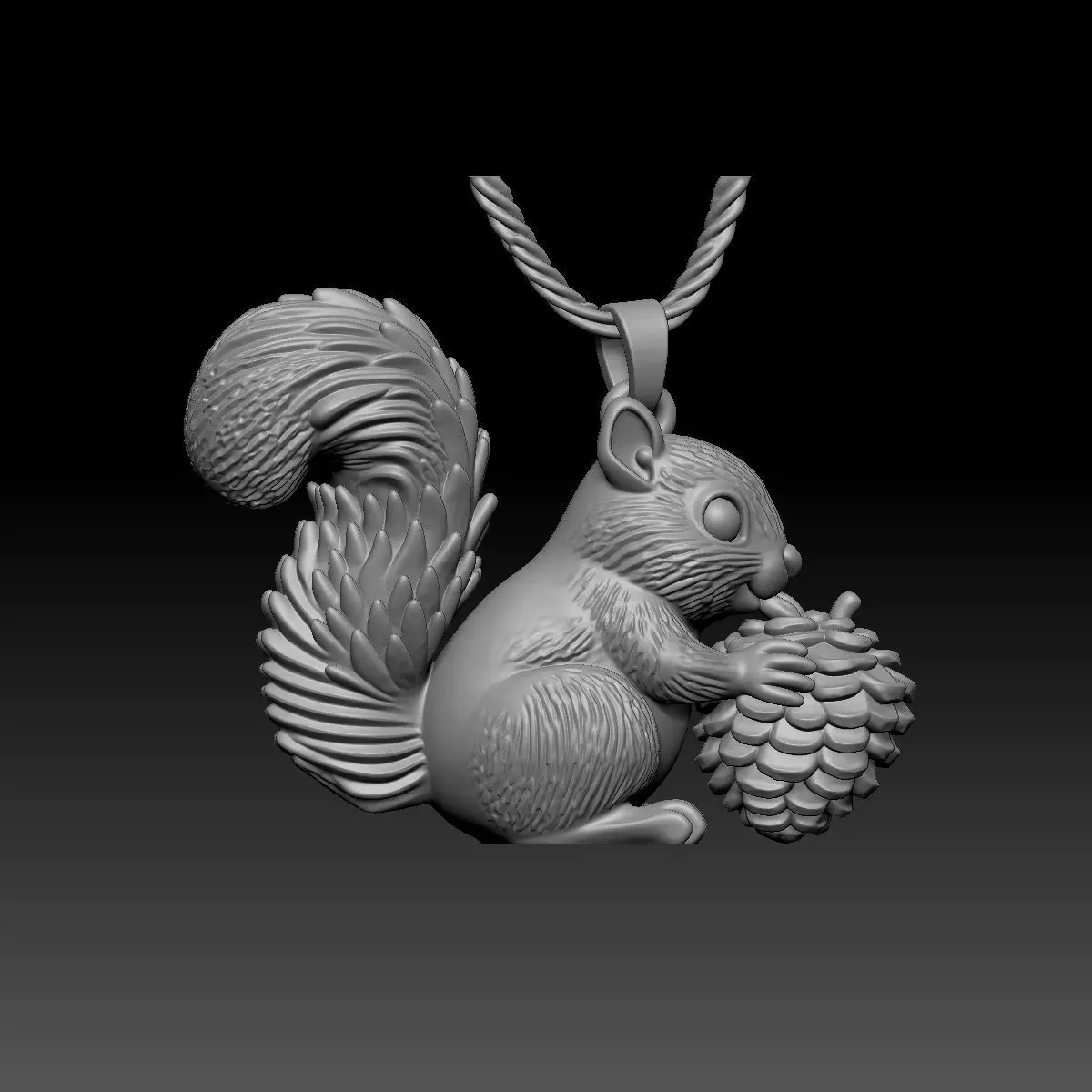 Squirrel Pendant 3D model_3