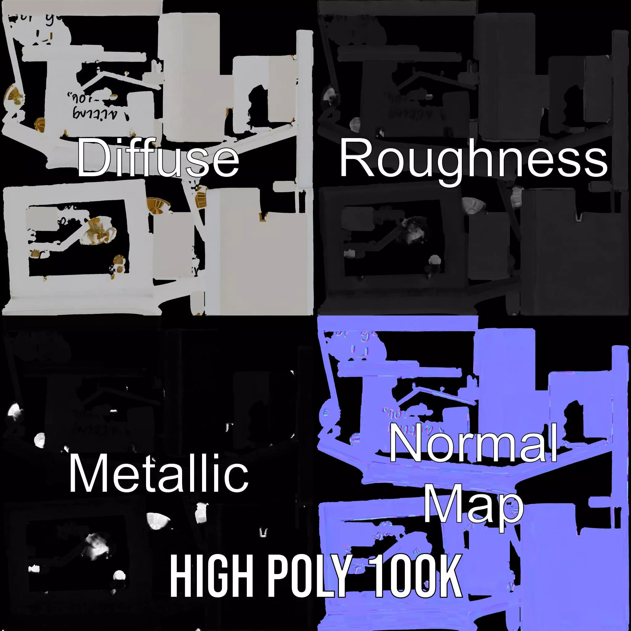 Modern White Frame Model Pack with Clip  Poster Detail Low-poly 3D model_3