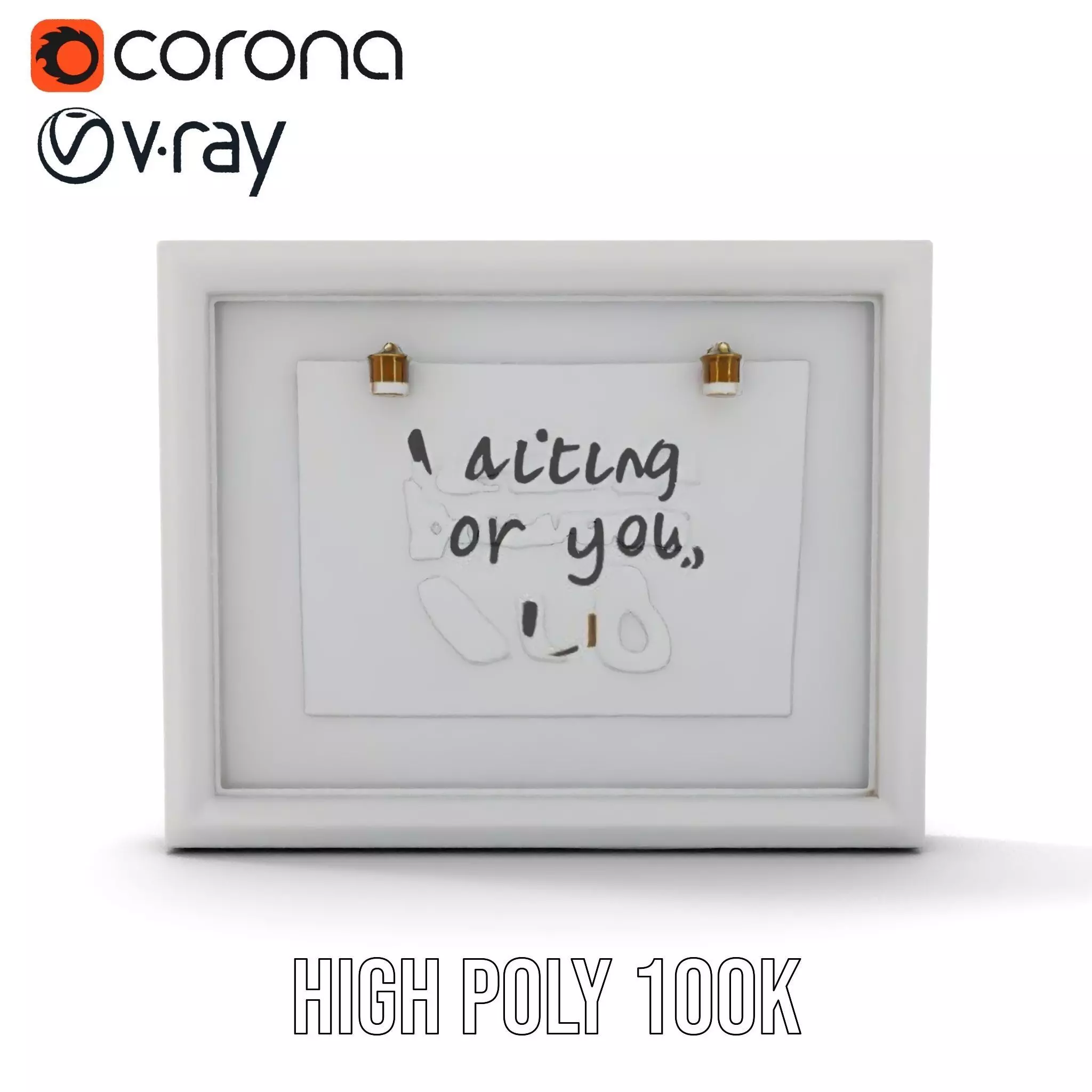 Modern White Frame Model Pack with Clip  Poster Detail Low-poly 3D model_20