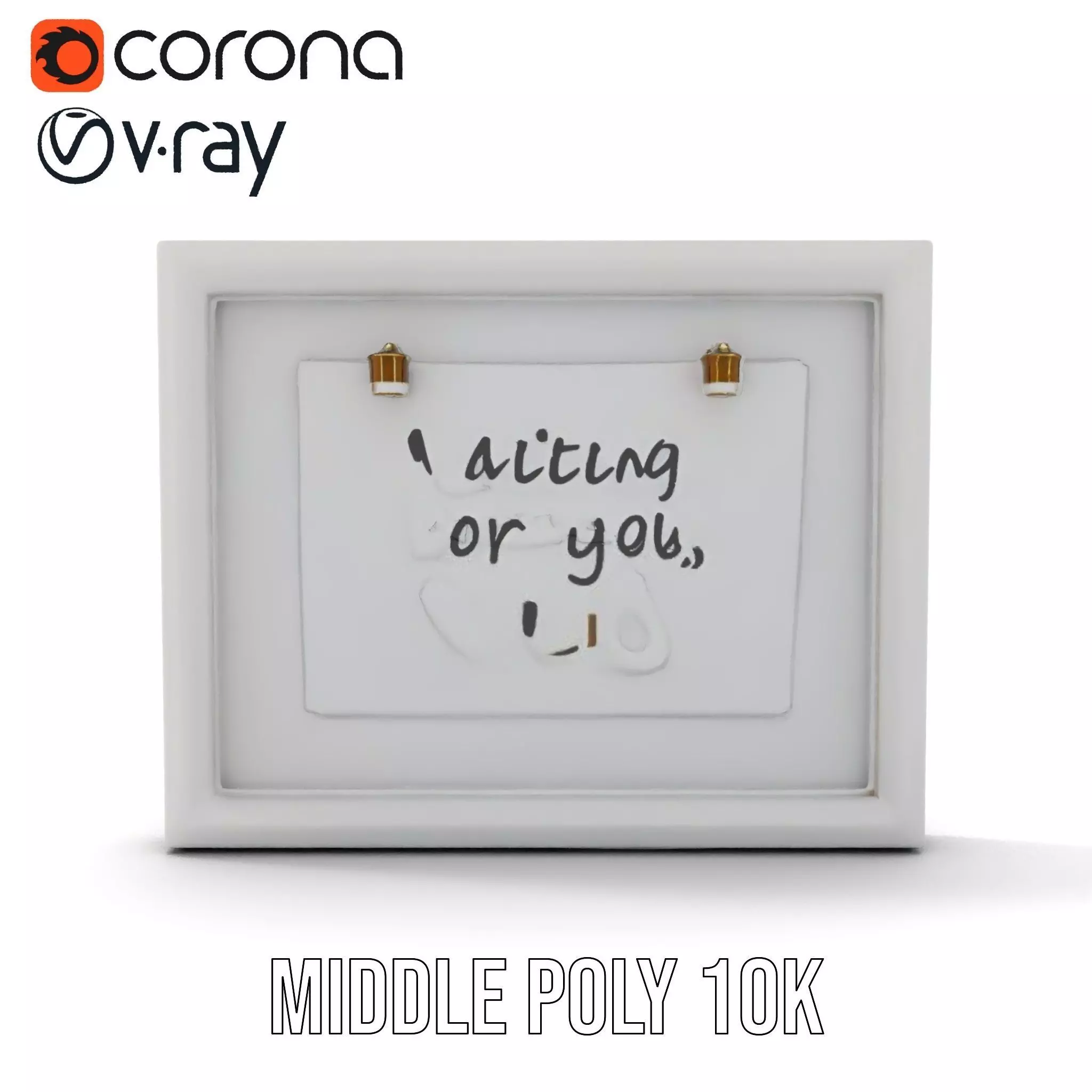 Modern White Frame Model Pack with Clip  Poster Detail Low-poly 3D model_13