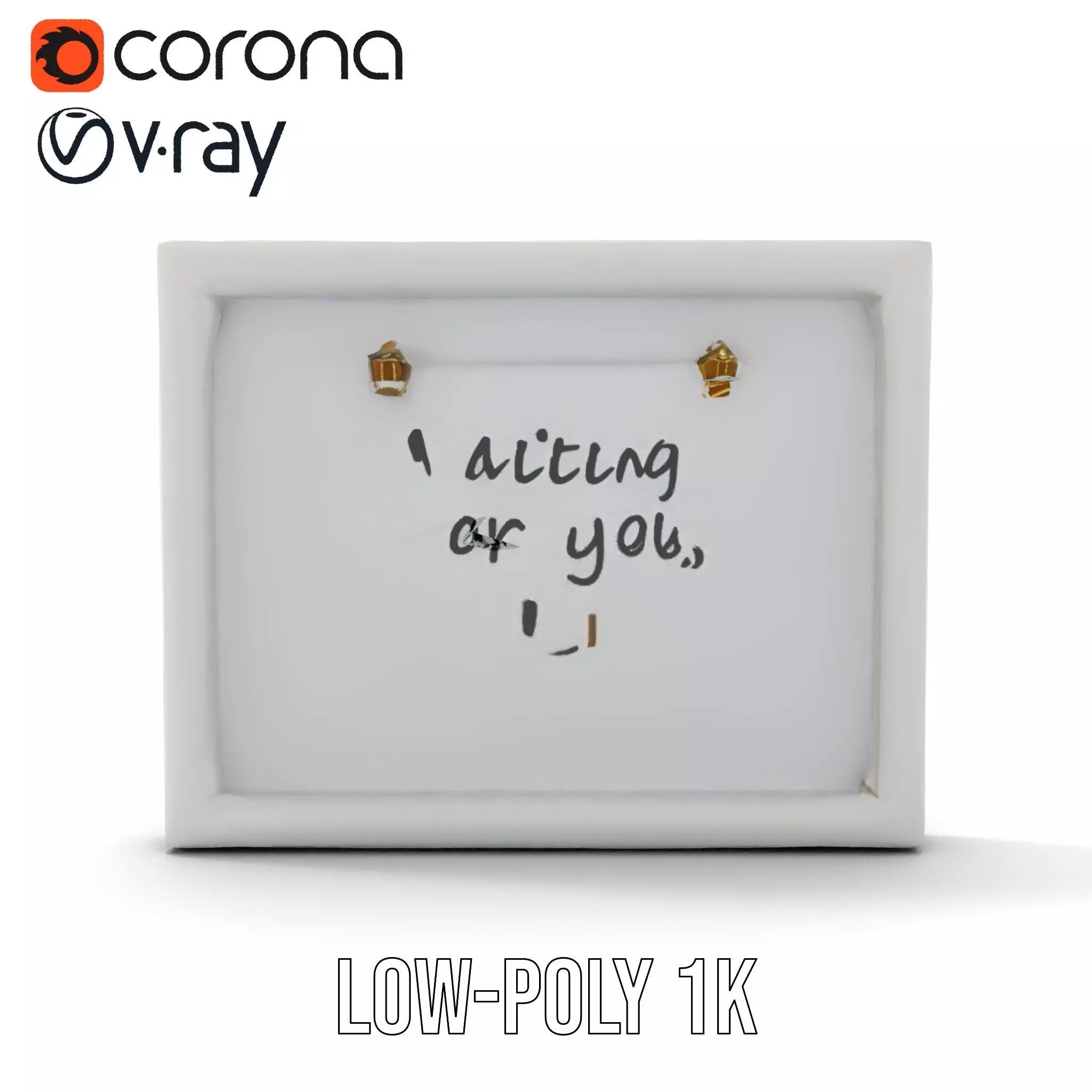 Modern White Frame Model Pack with Clip  Poster Detail Low-poly 3D model_16