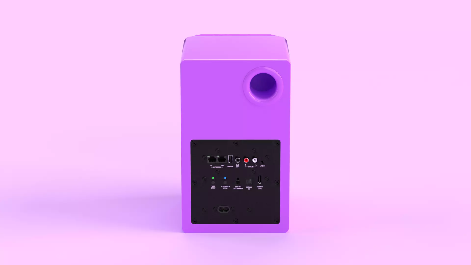 Prime Wireless Speaker Purple Low-poly 3D model_3