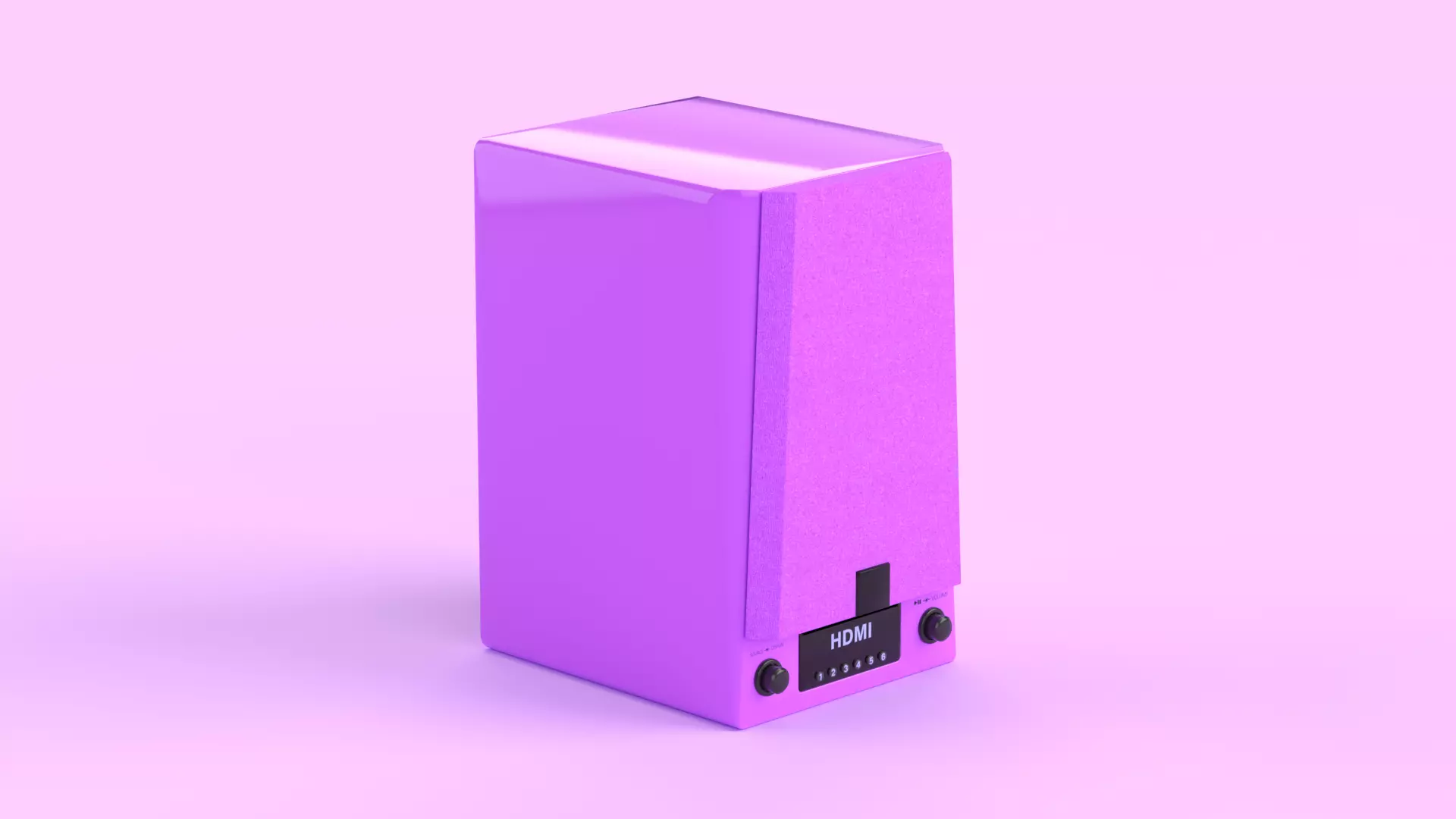 Prime Wireless Speaker Purple Low-poly 3D model_0