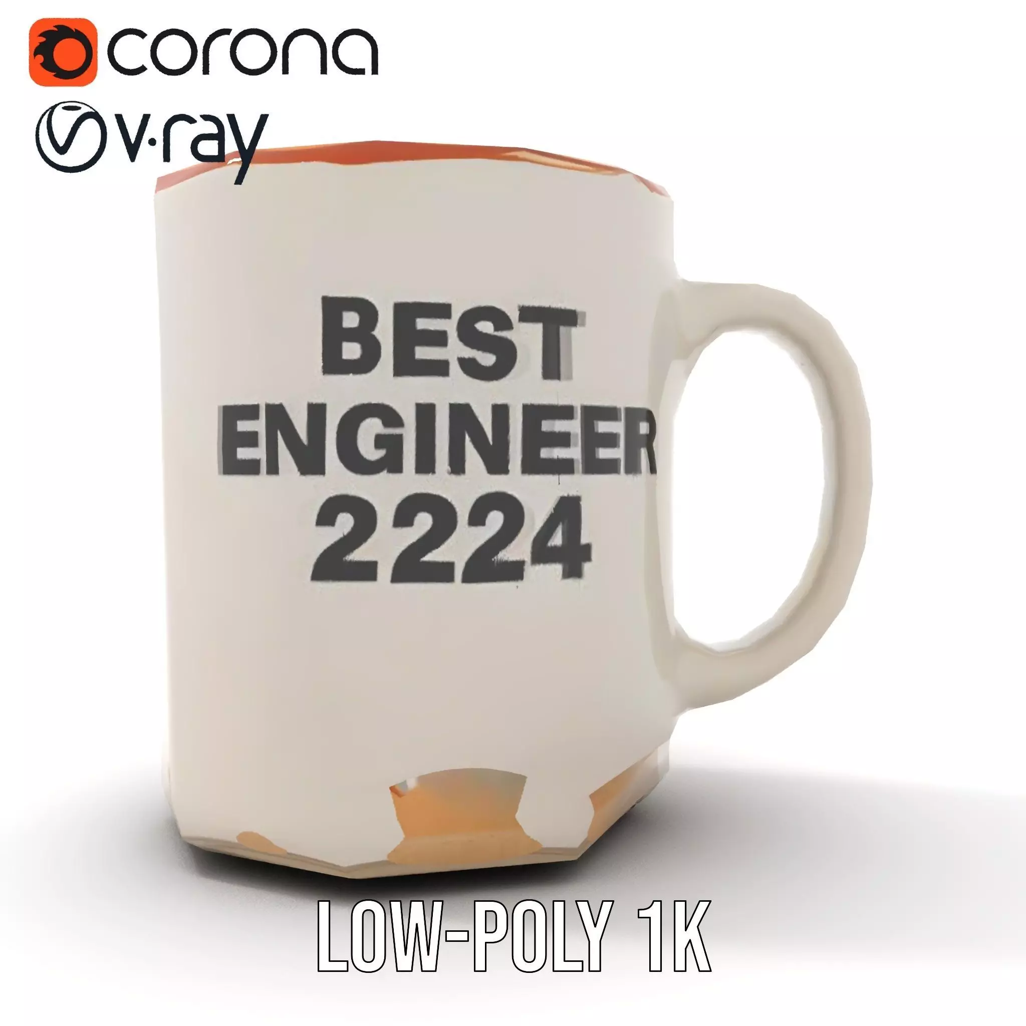 Best Engineer Mug  model pack Low-poly 3D model_7